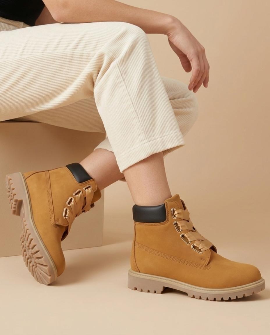 Botines combat Cinta Camel-2