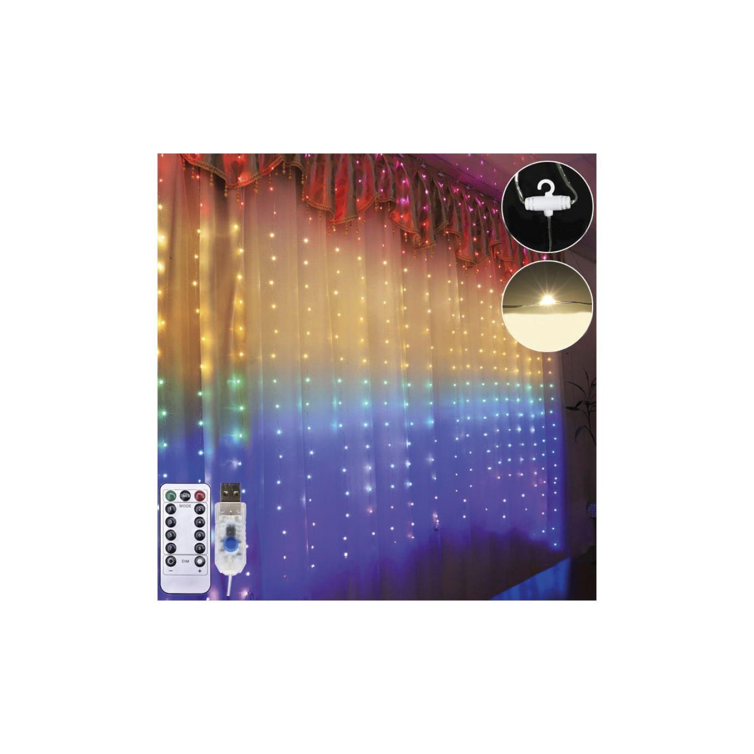 Cortina Luz Led Dblue Multicolor Con Conector Usb-2