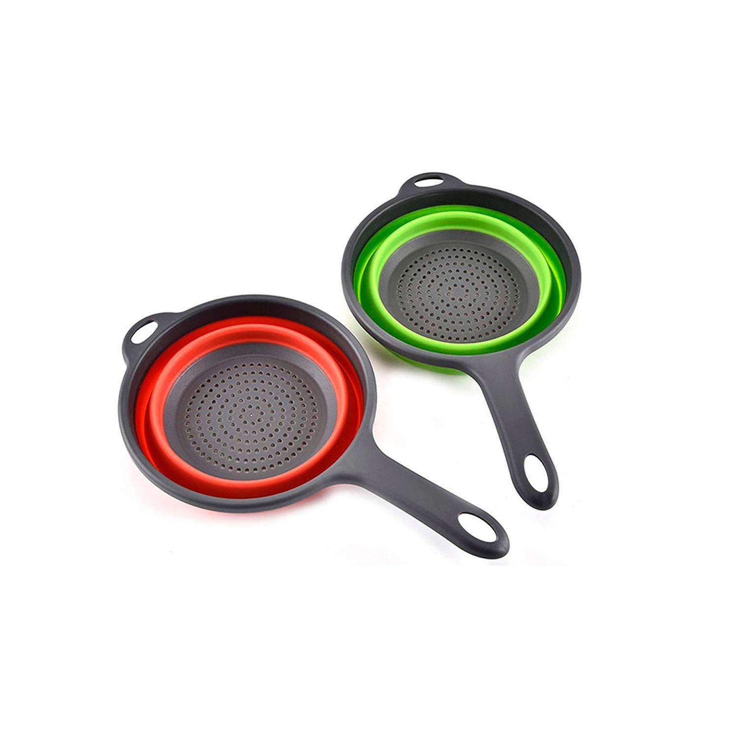 Colador Pegable de Silicona Redondo 19 cm Rojo-4