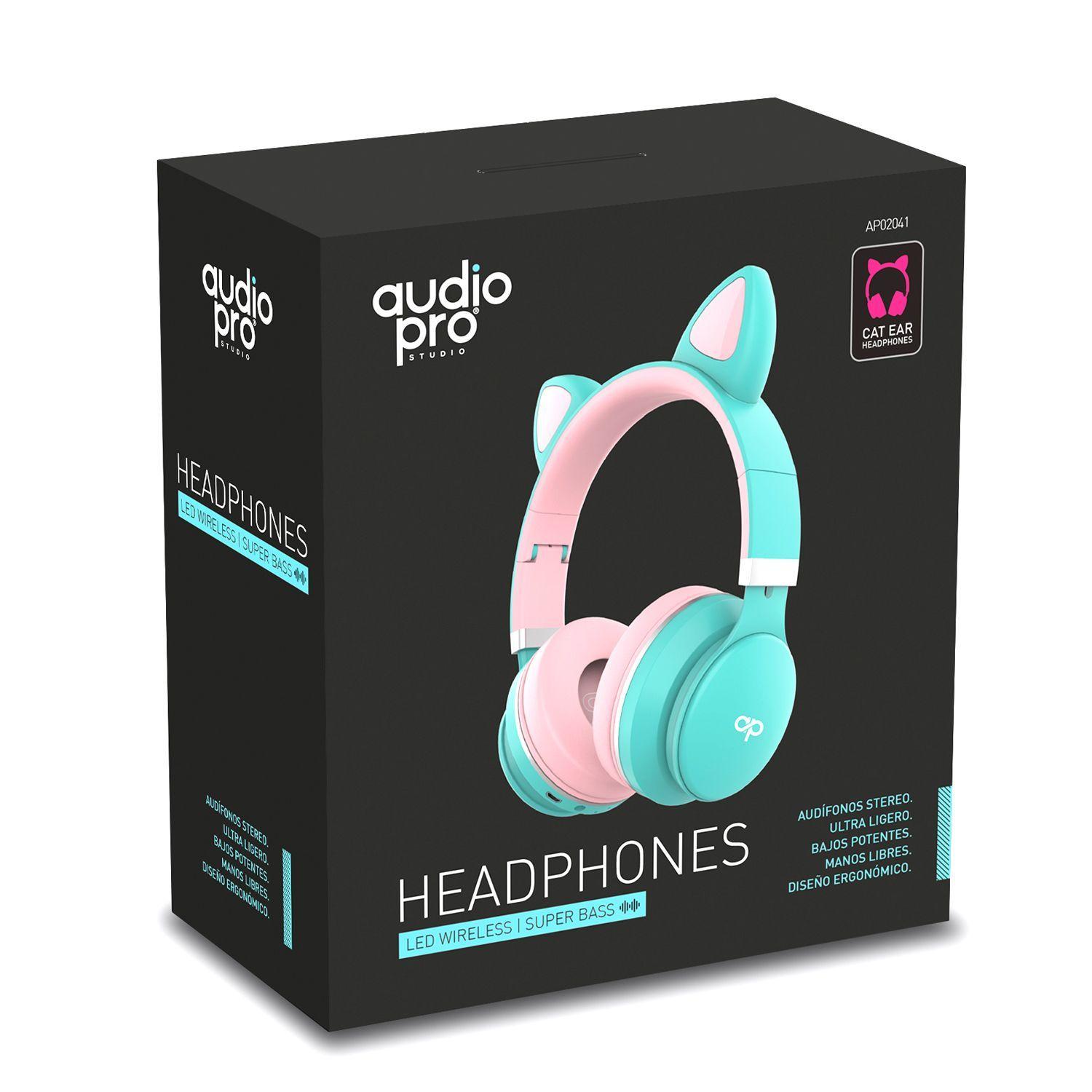 Audifono Bluetooth Cat Headband Con Luz Led Tur-1