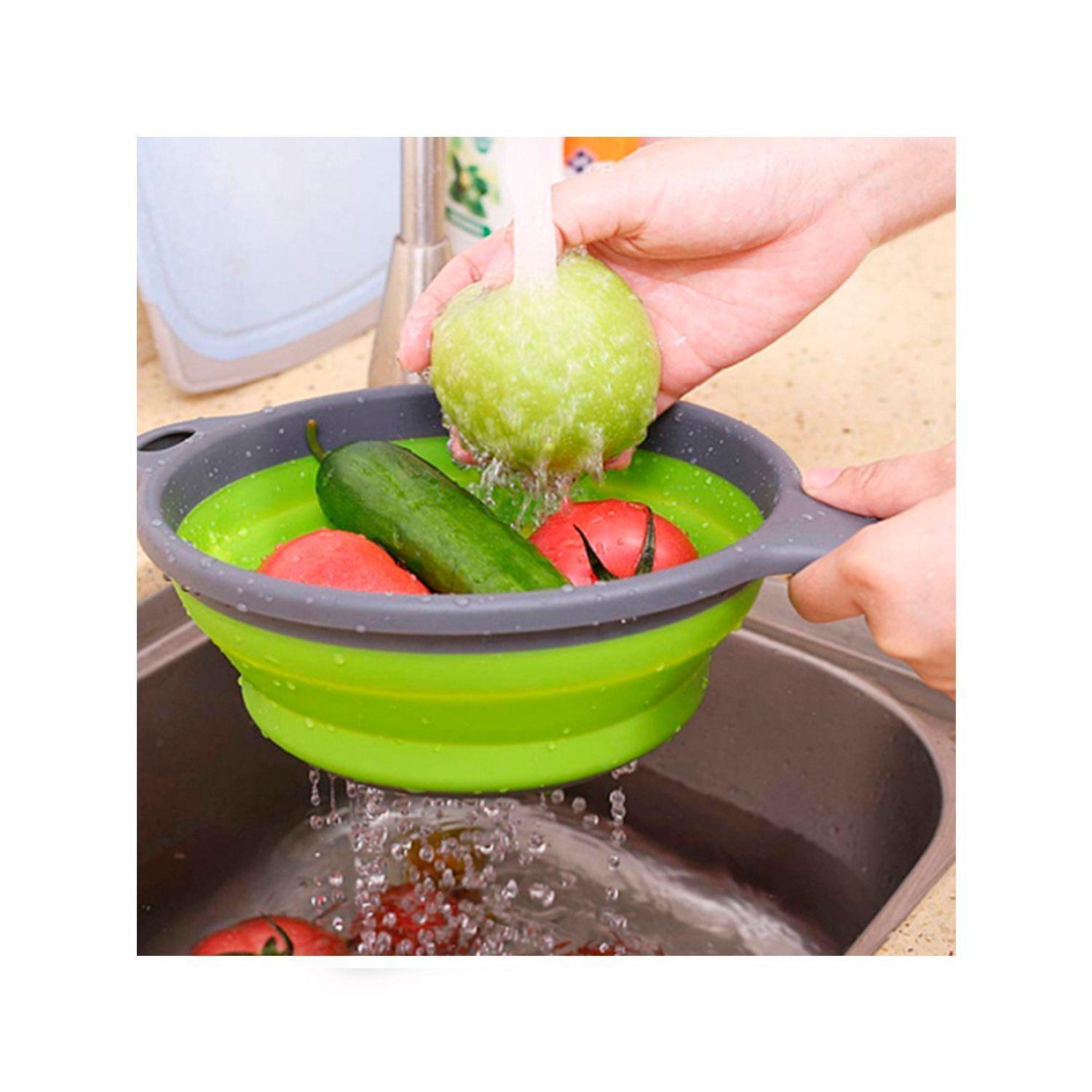 Colador Pegable de Silicona Redondo 19 cm Verde-6