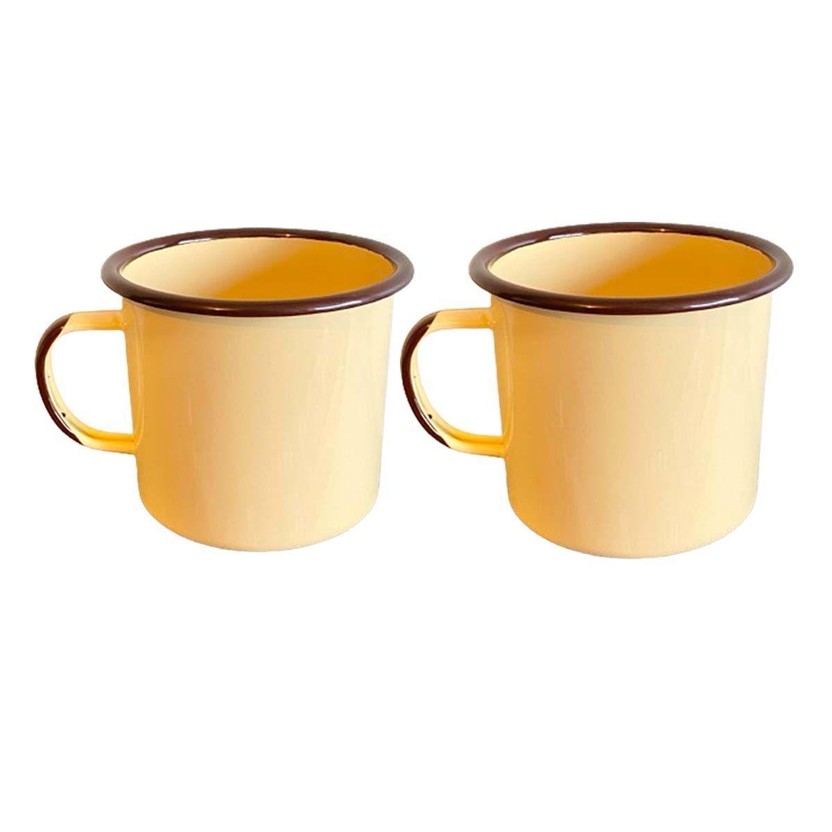 SET 2 TAZONES ENLOZADOS BEIGE CONDOR 700 ML-0