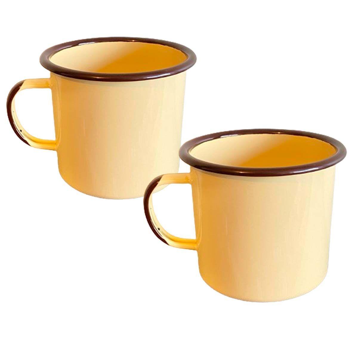 SET 2 TAZONES ENLOZADOS BEIGE CONDOR 700 ML-1