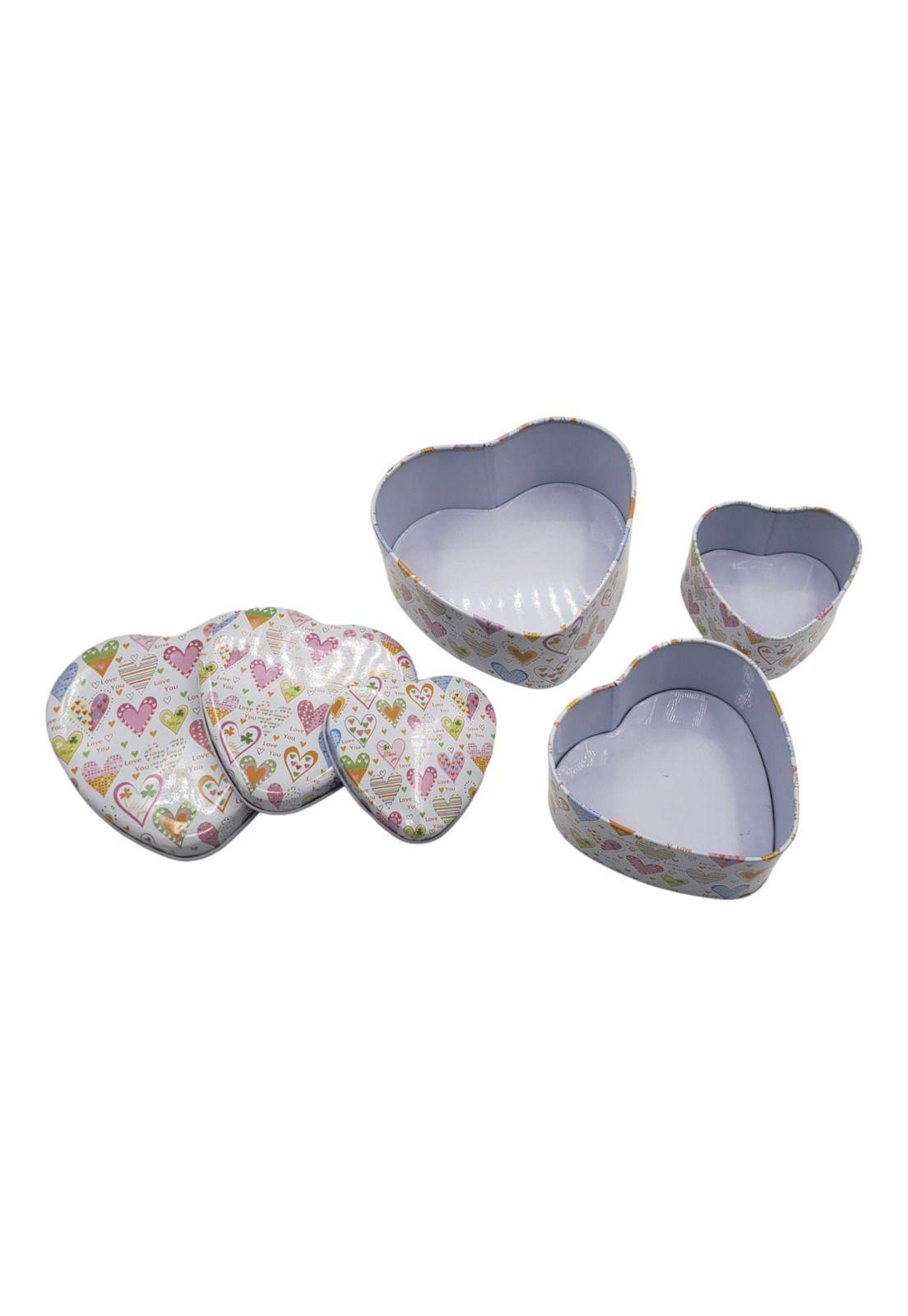 Set Cajas Diseño Corazon Metal 12x11x5cm (3u)-2
