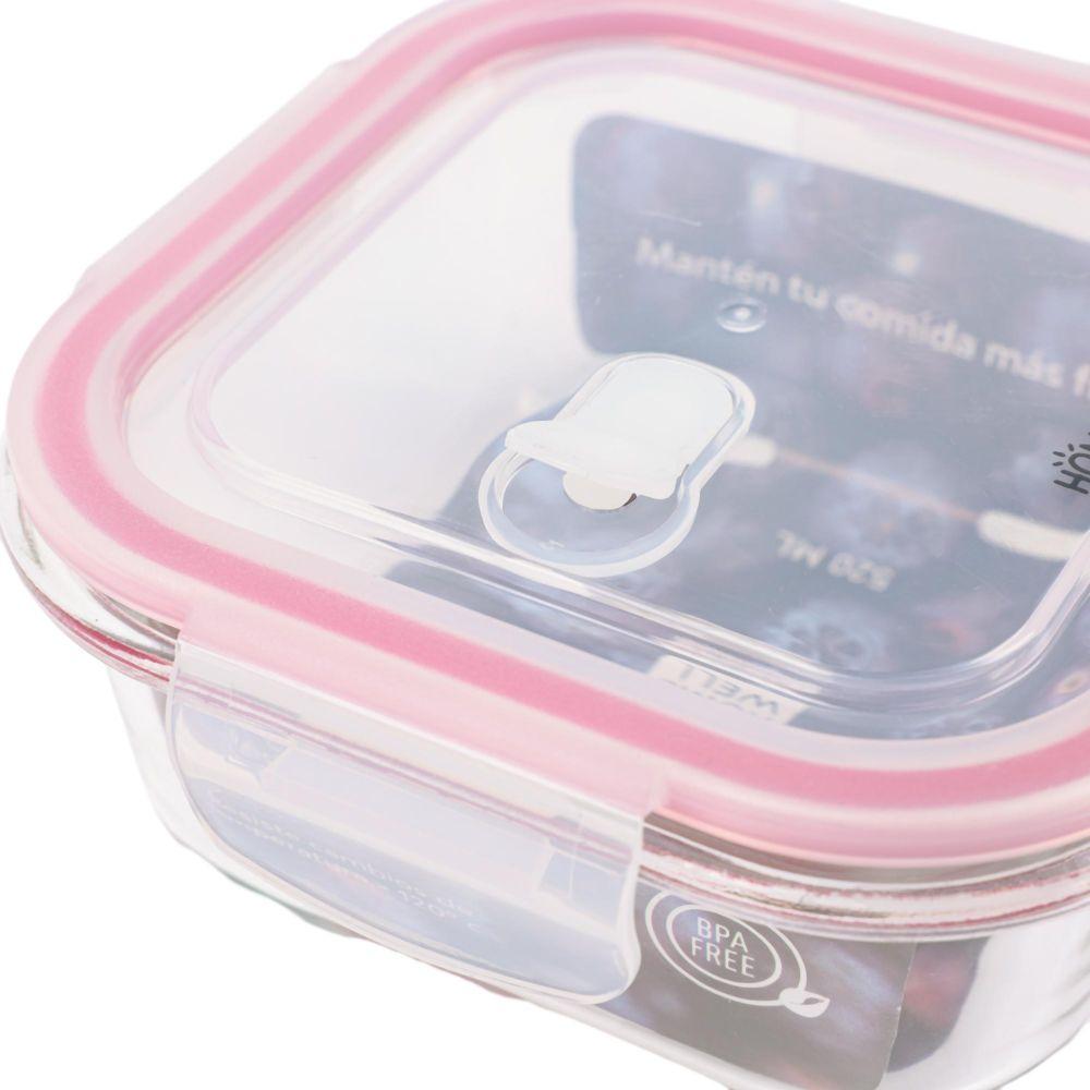 Contenedor Hermetico Vidrio Cuadrado 520ml-2