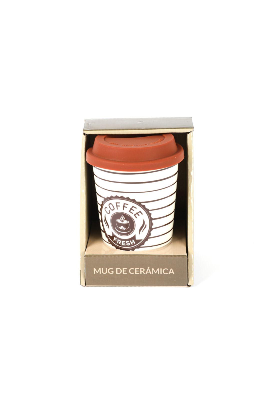 Mug Cerámica Tapa Silicona Lineas 400ml-0