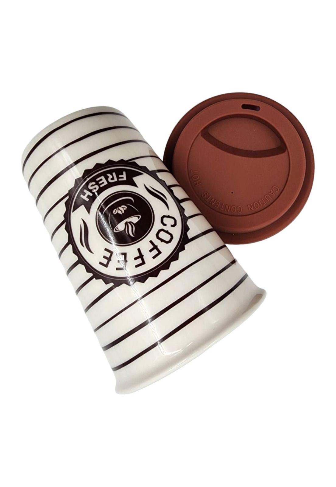 Mug Cerámica Tapa Silicona Lineas 400ml-3