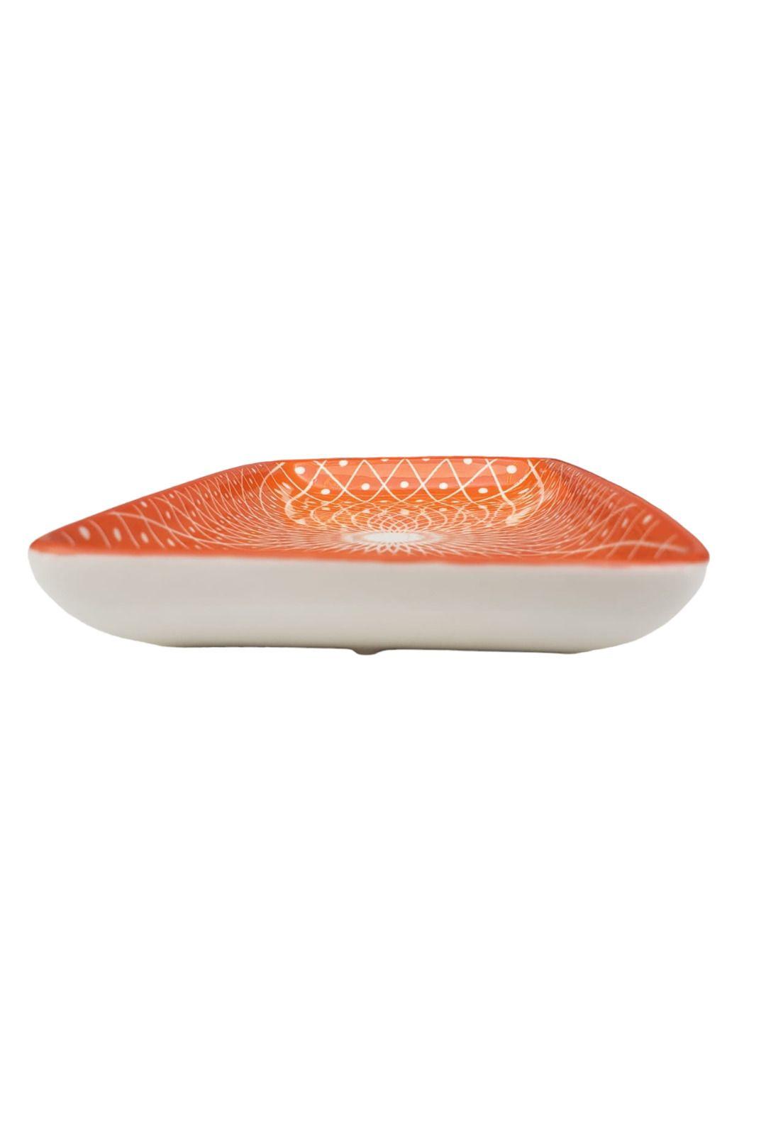 Plato Loza Rectangular Naranja 17.5x9.5cm-2