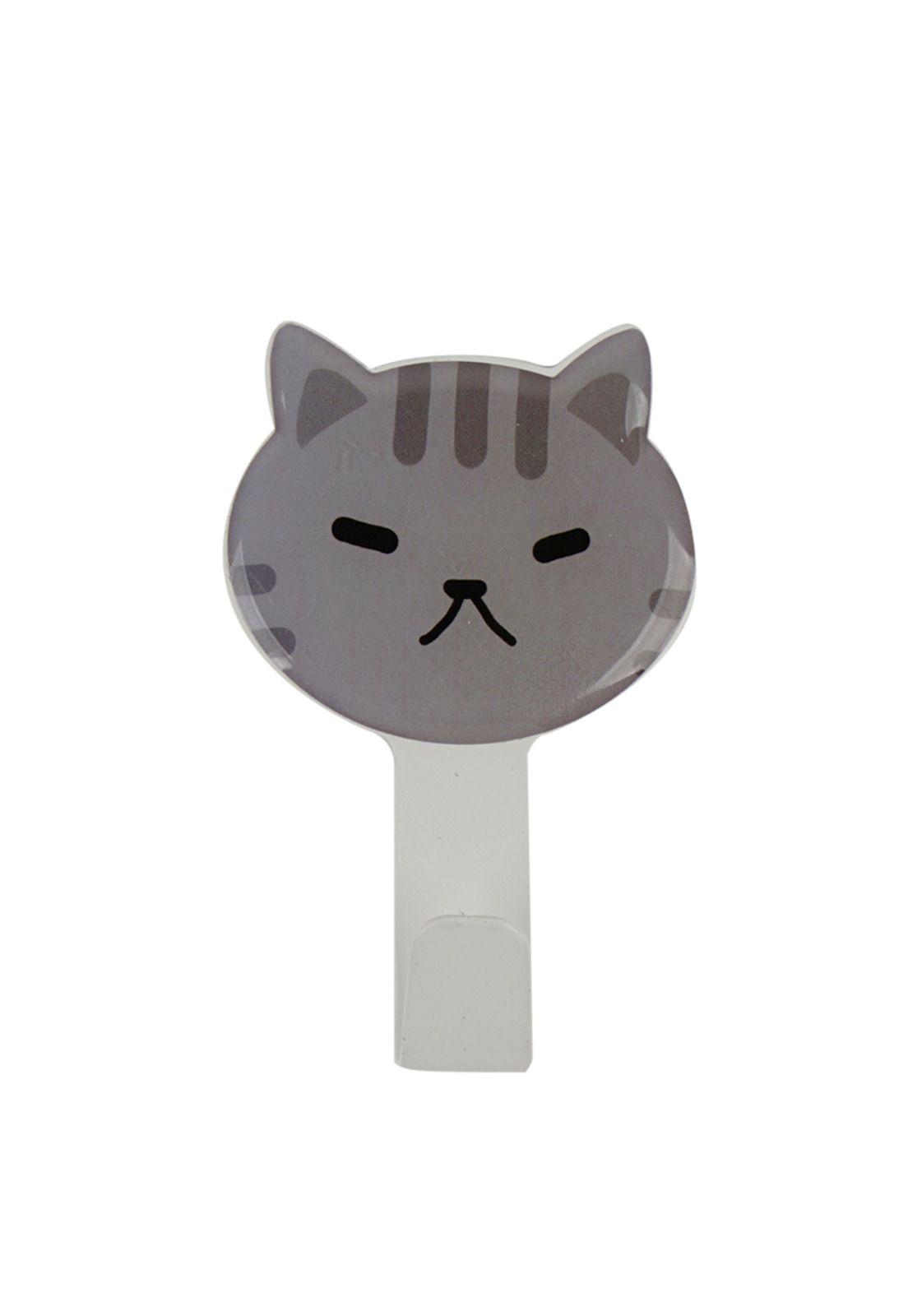 Perchero Diseño Gato Gris 13x8x3cm-0