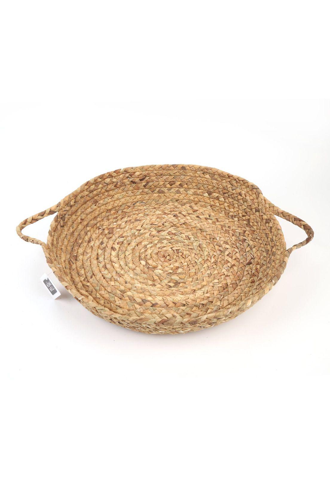 Canasto Cesta Panera Rattan con Agarres 40x40x11.5cm-0