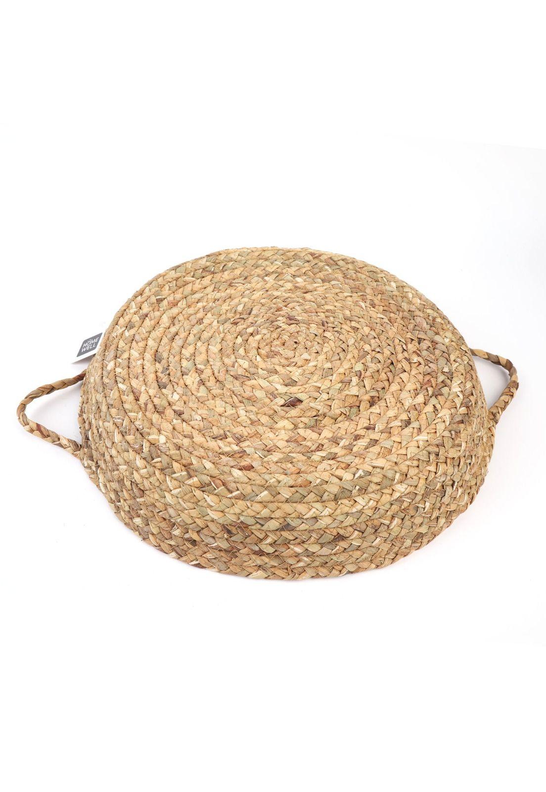 Canasto Cesta Panera Rattan con Agarres 40x40x11.5cm-1