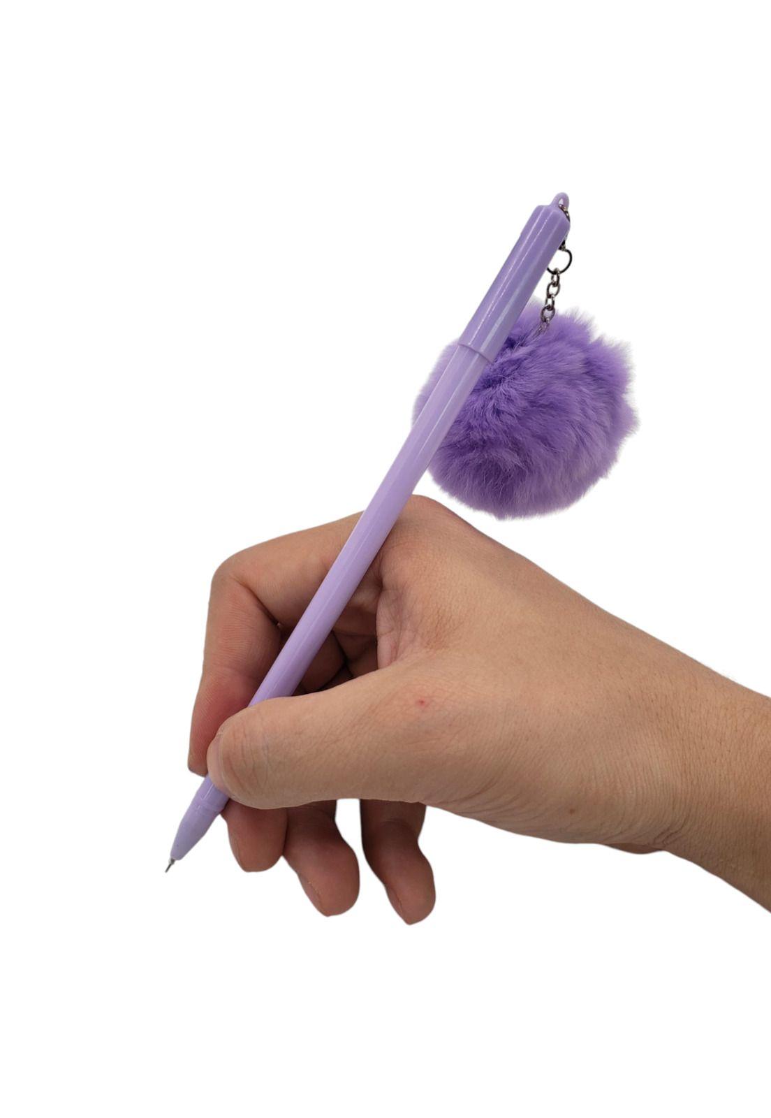 Lapiz Gel Pompom Morado-1