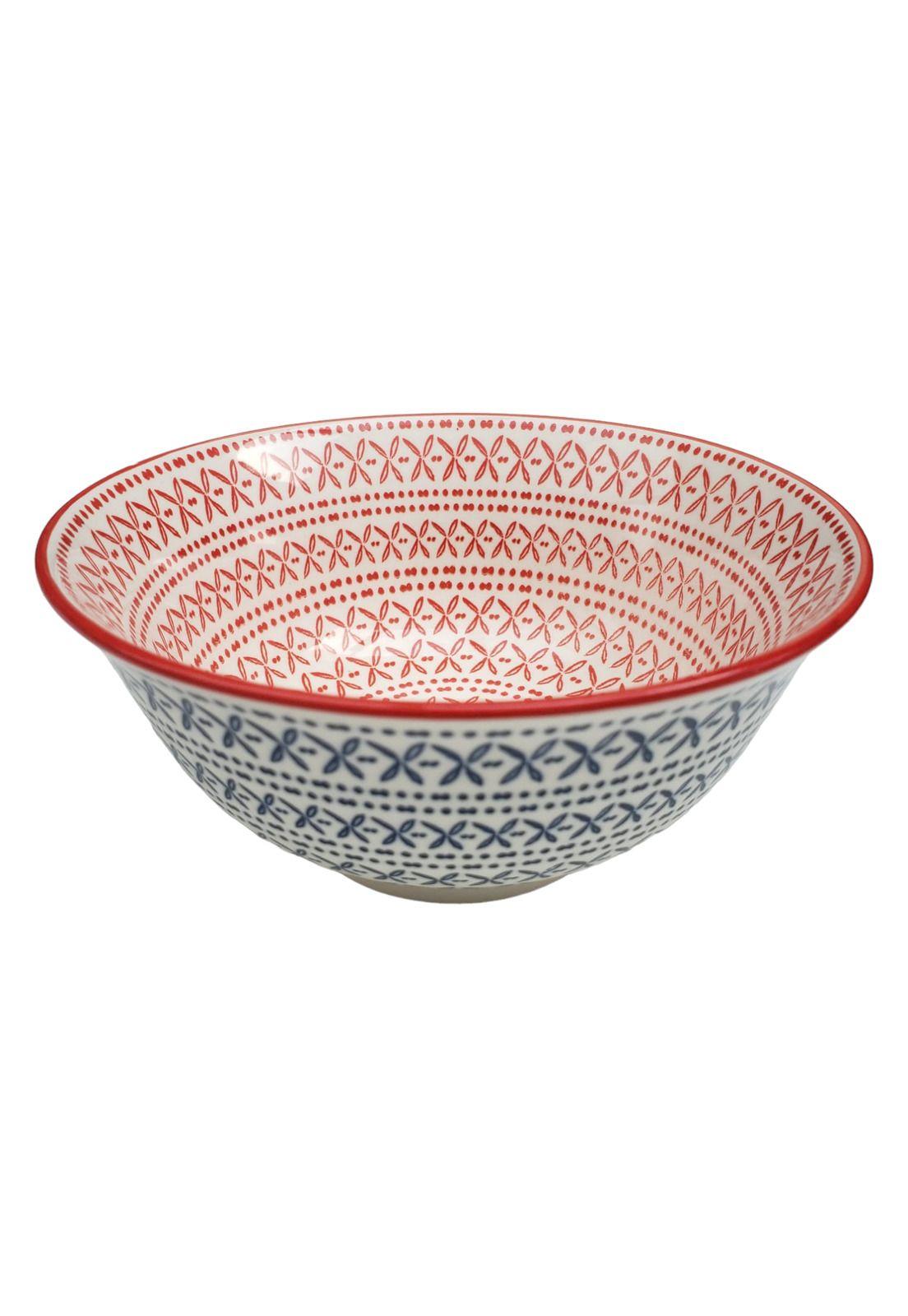 Bowl Pocillo Loza Azul Rojo 12x6.5cm-0
