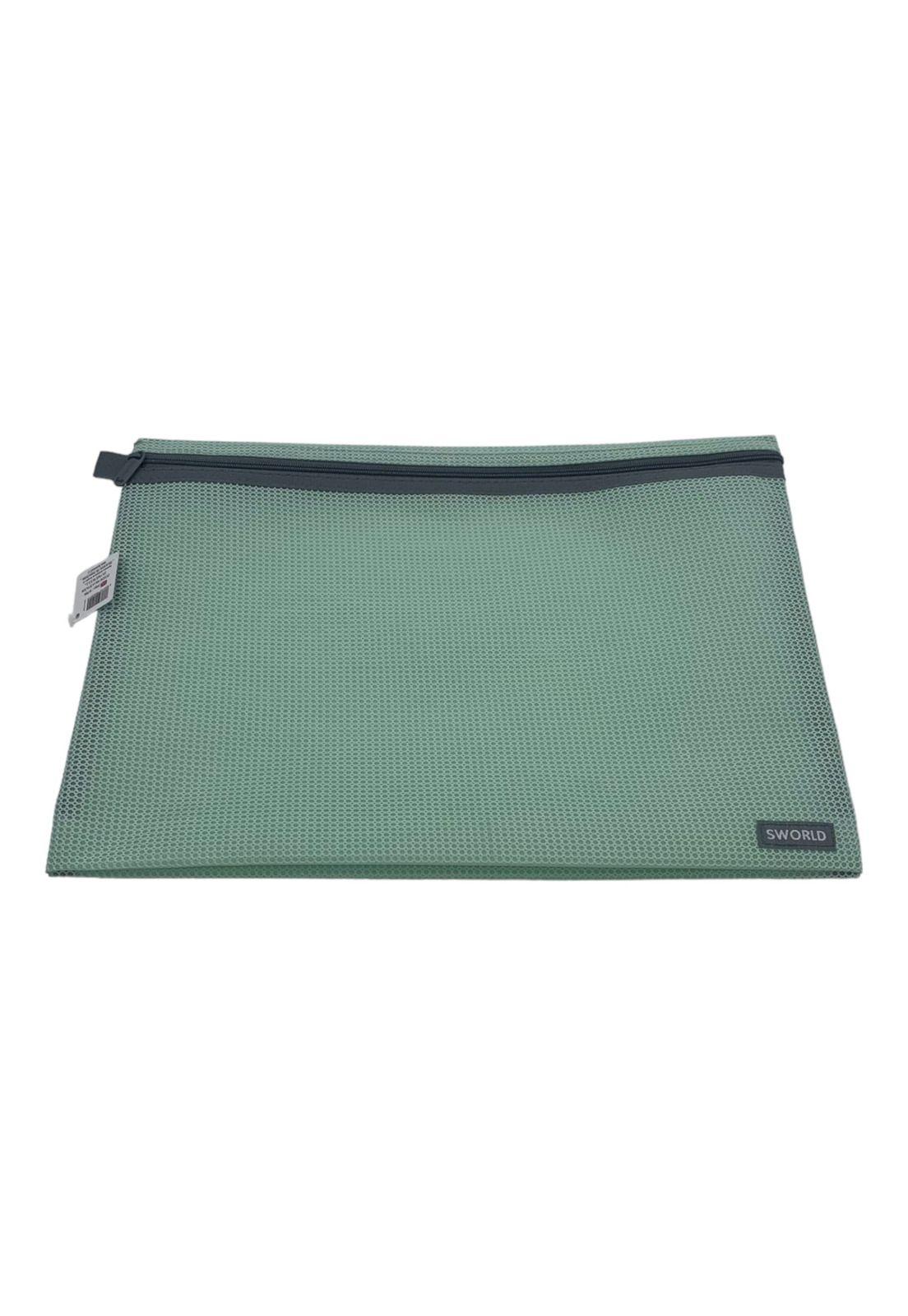 Estuche malla verde 35*24.5cm-0