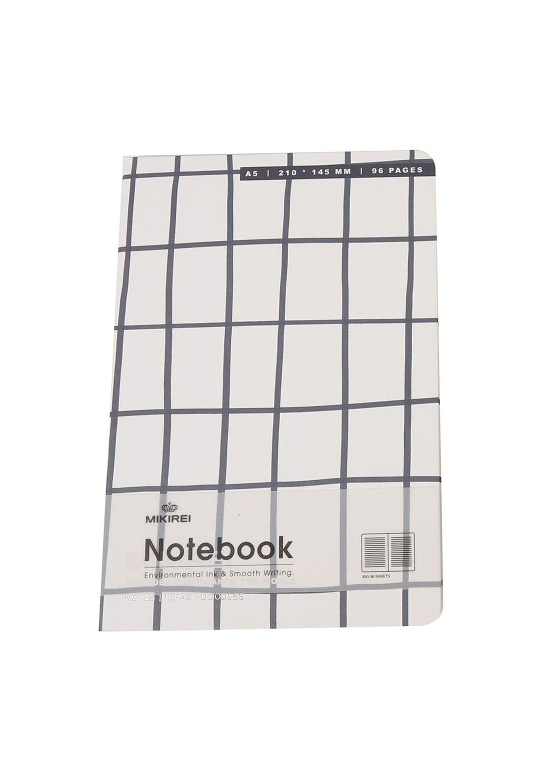 Libreta Tapa Dura Blanco Cuadros 21x14.5cm 96pag-0