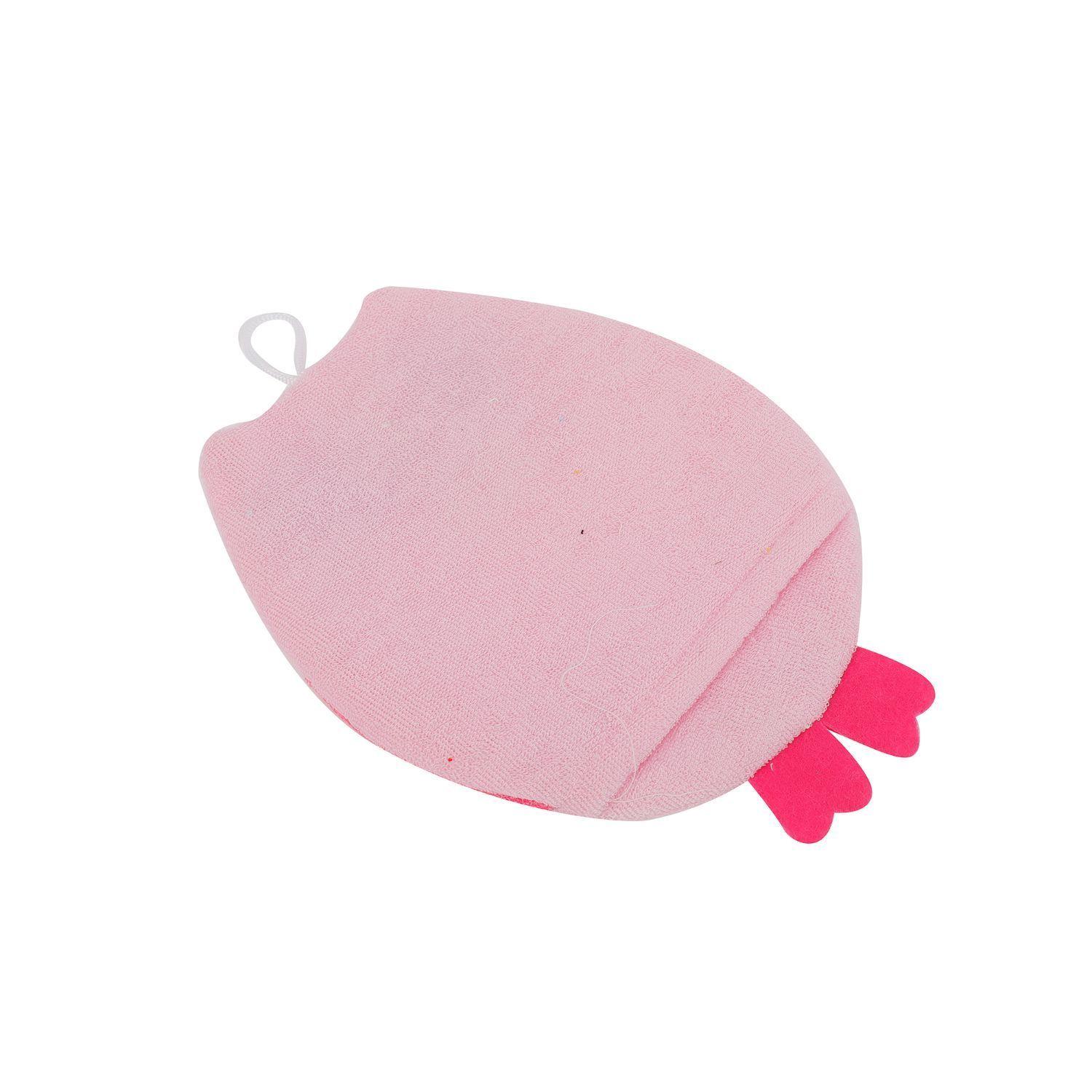 Guante de Ducha Esponja Búho Rosado 17cm-1