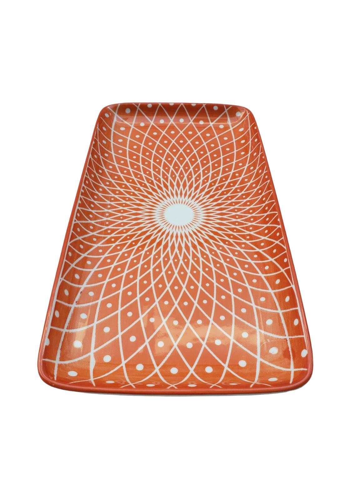 Plato Loza Diseño Naranja 23x12.5cm-0