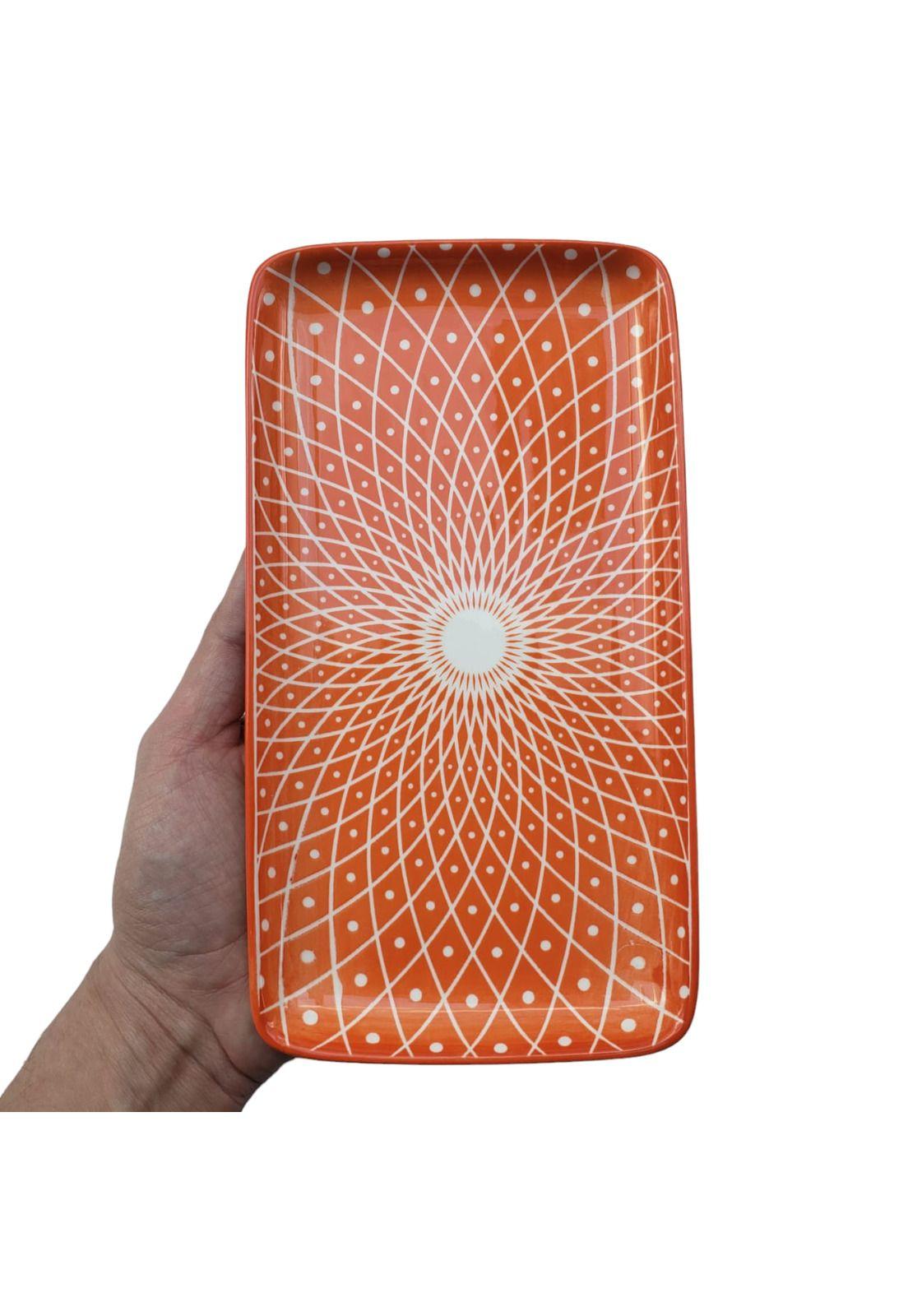 Plato Loza Diseño Naranja 23x12.5cm-1