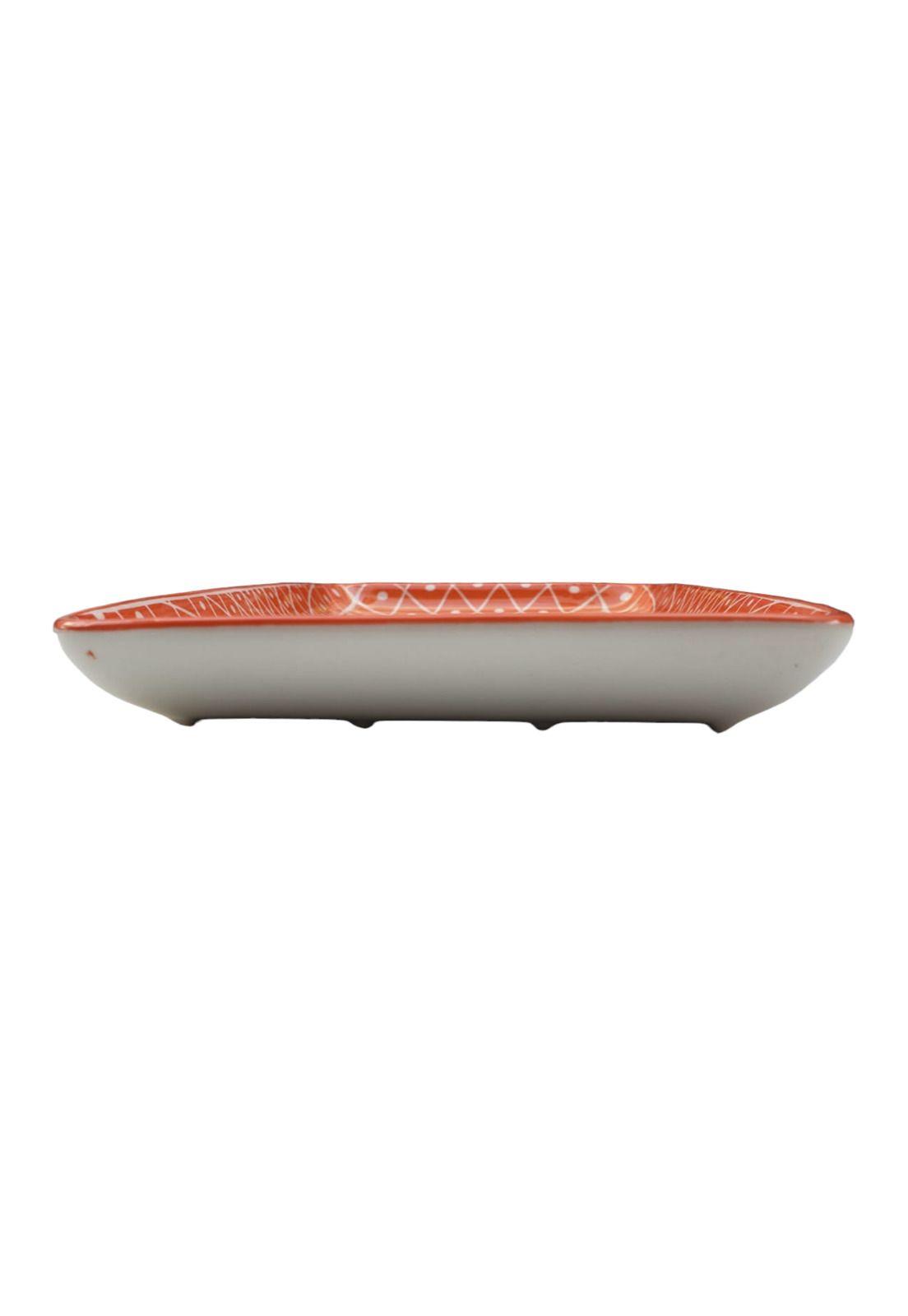 Plato Loza Diseño Naranja 23x12.5cm-2