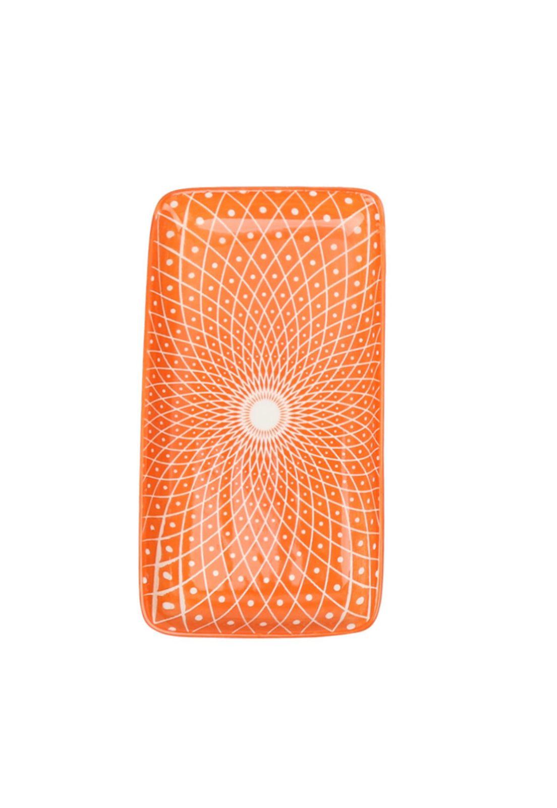 Plato Loza Diseño Naranja 23x12.5cm-3