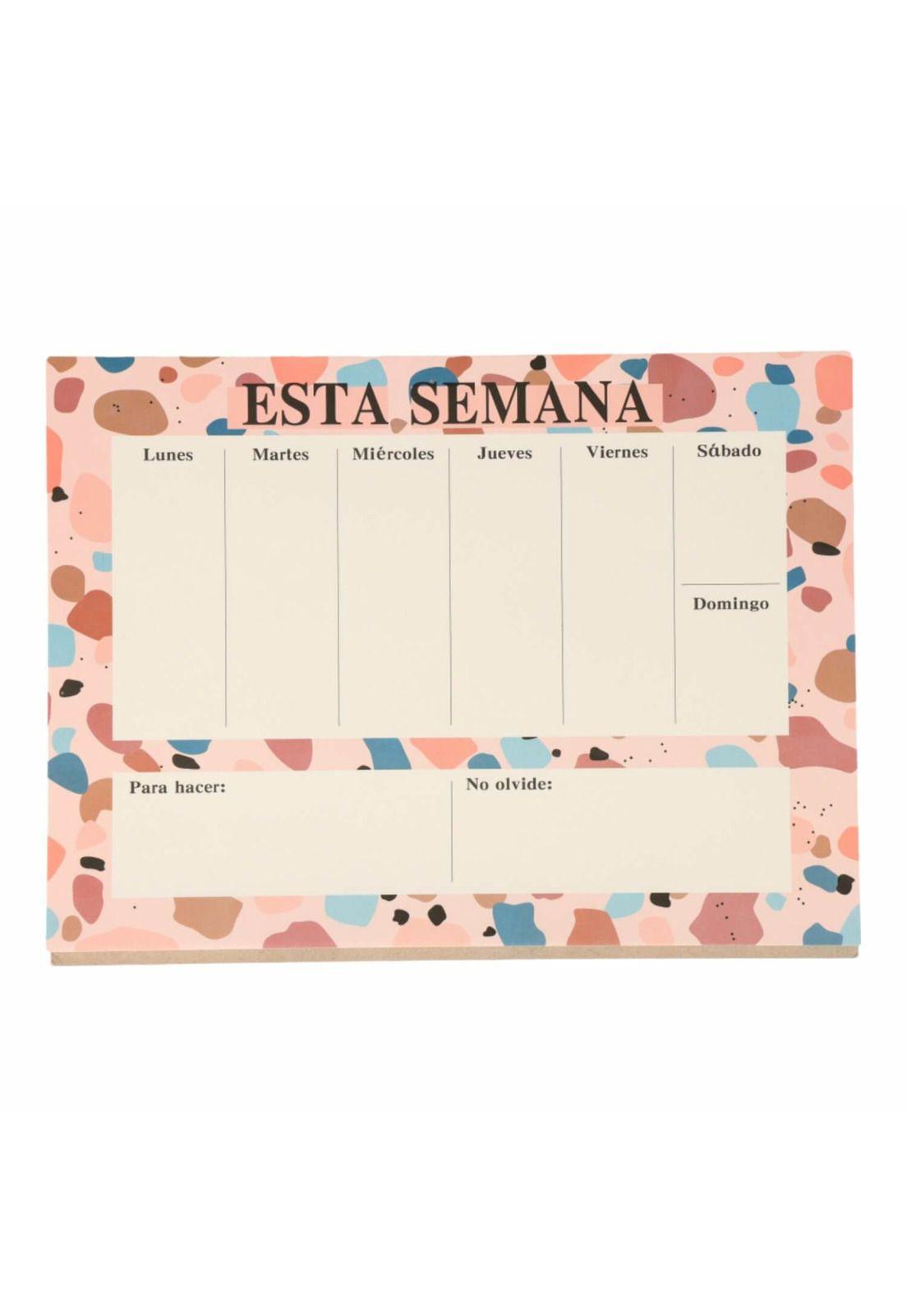 Planificador Semanal Rosado 21*29cm 60 Hojas-0