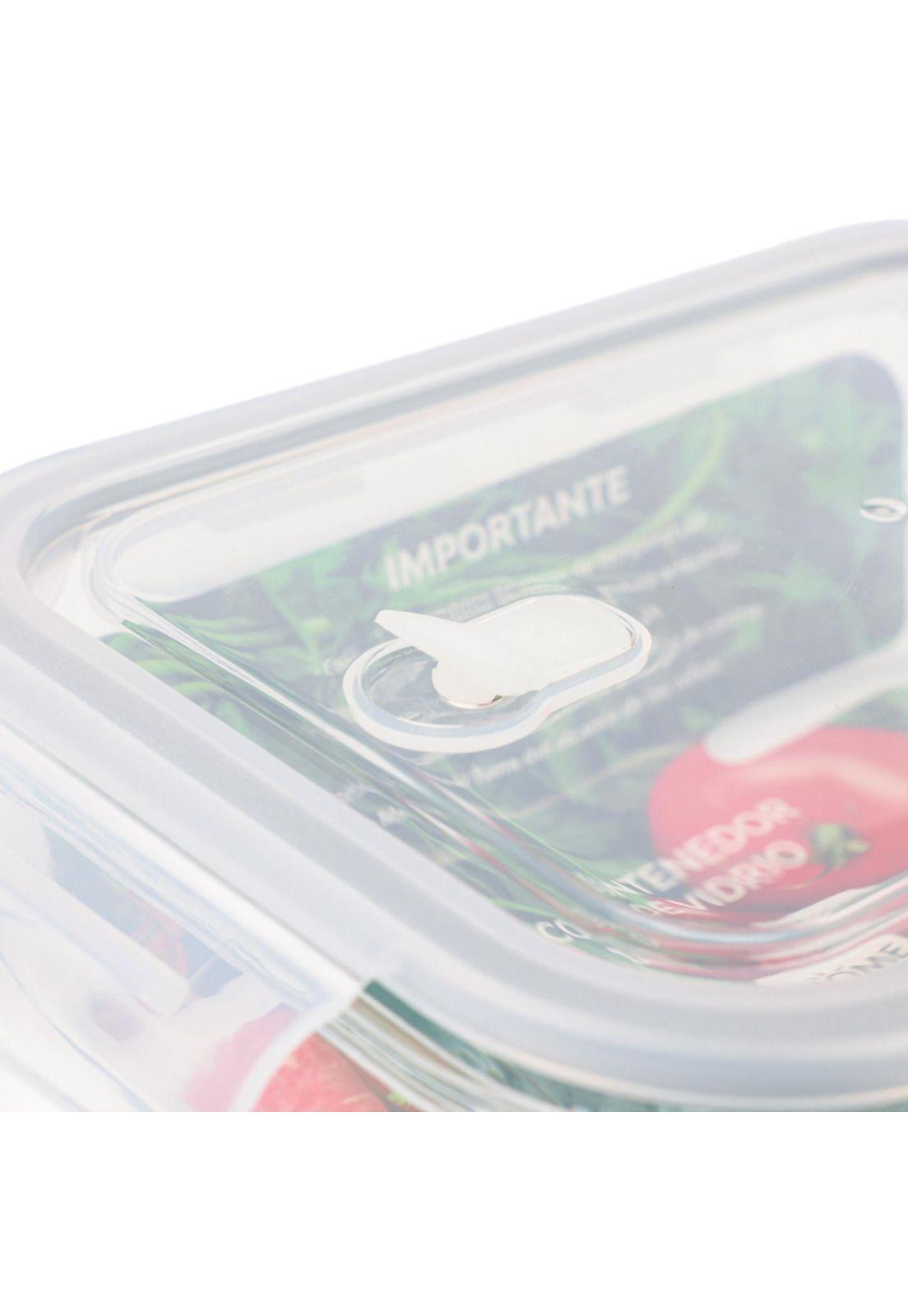 Contenedor Hermetico Vidrio Rectangular 1040ml-3