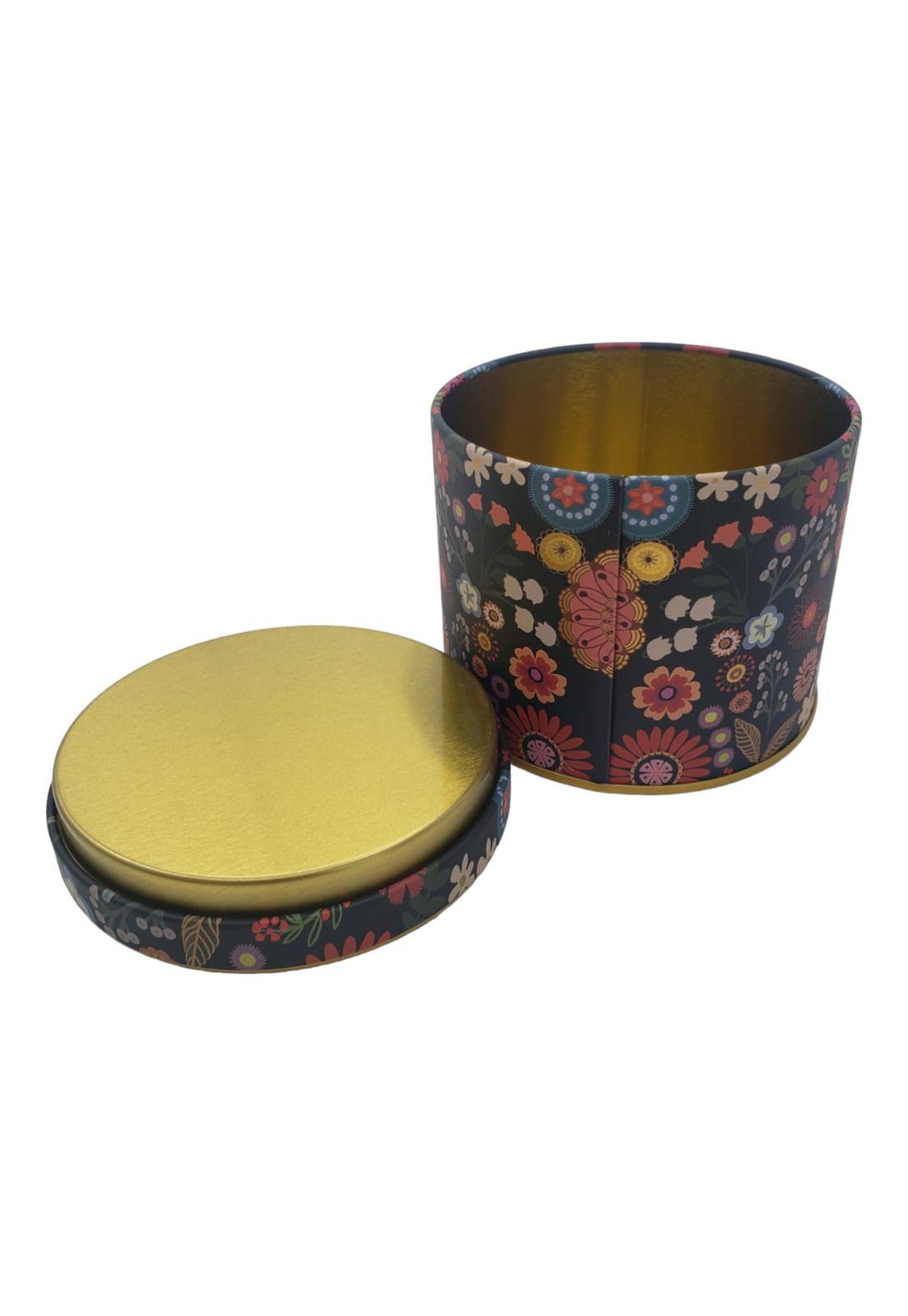 Caja Metal Diseño Flores 8.3*8.5cm-3