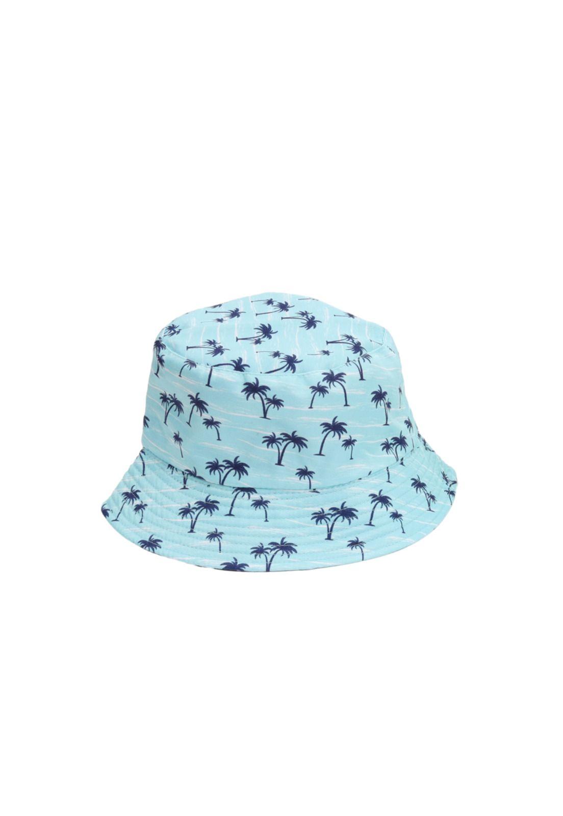 Sombrero Pescador Azul Diseño Palmeras 15*17cm-0