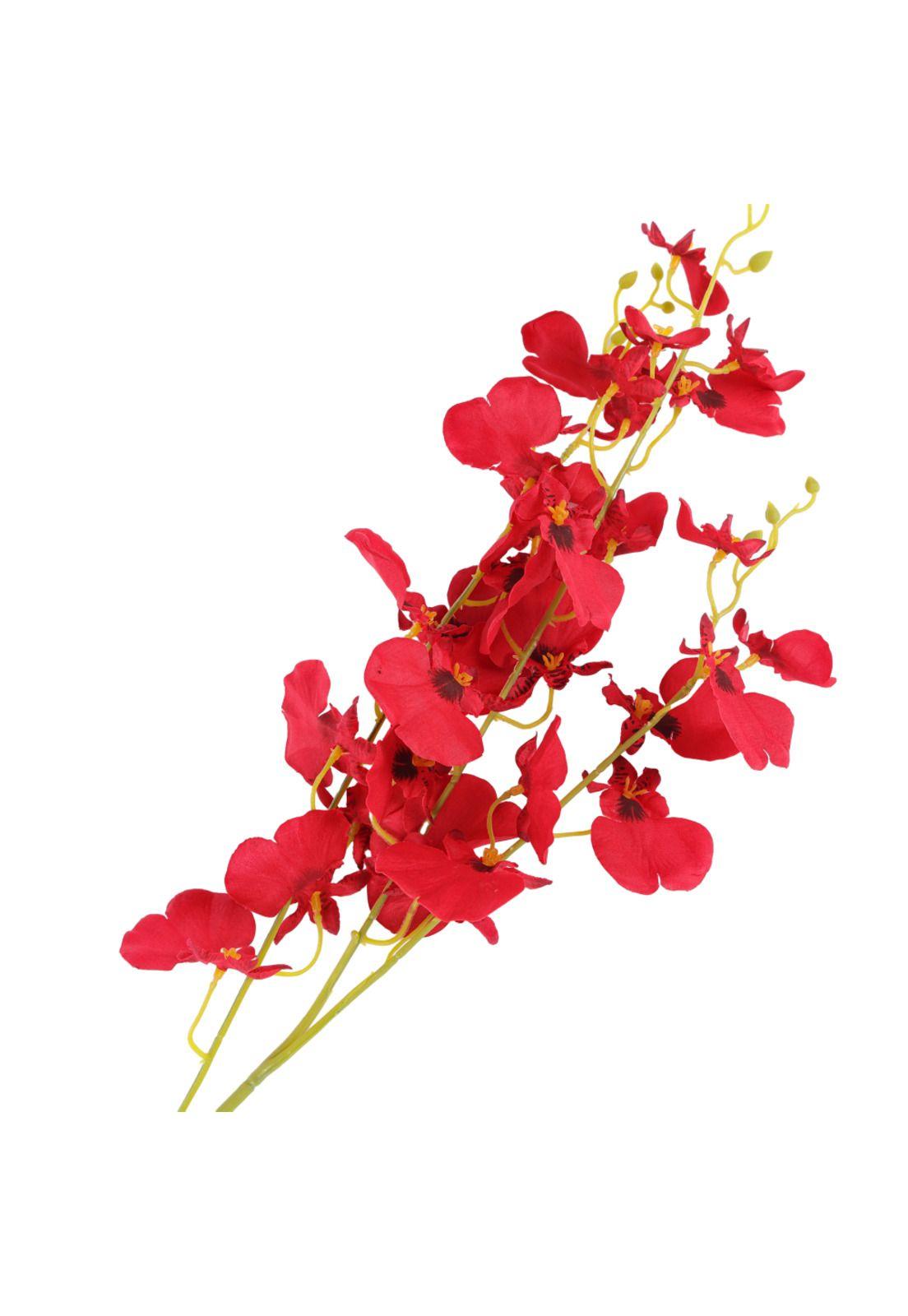 Flor Orquídea Artifical Roja 82Cm-1