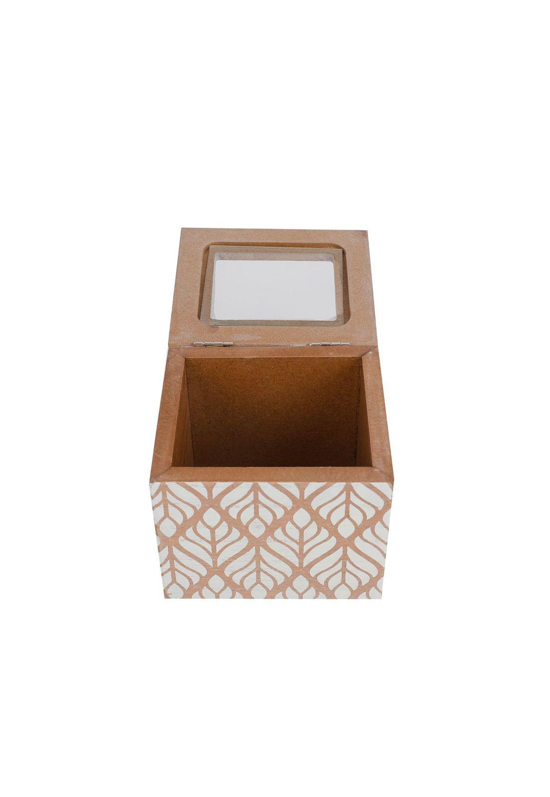 Caja de Té Madera Diseño 9.5x8.5x8.5cm-1