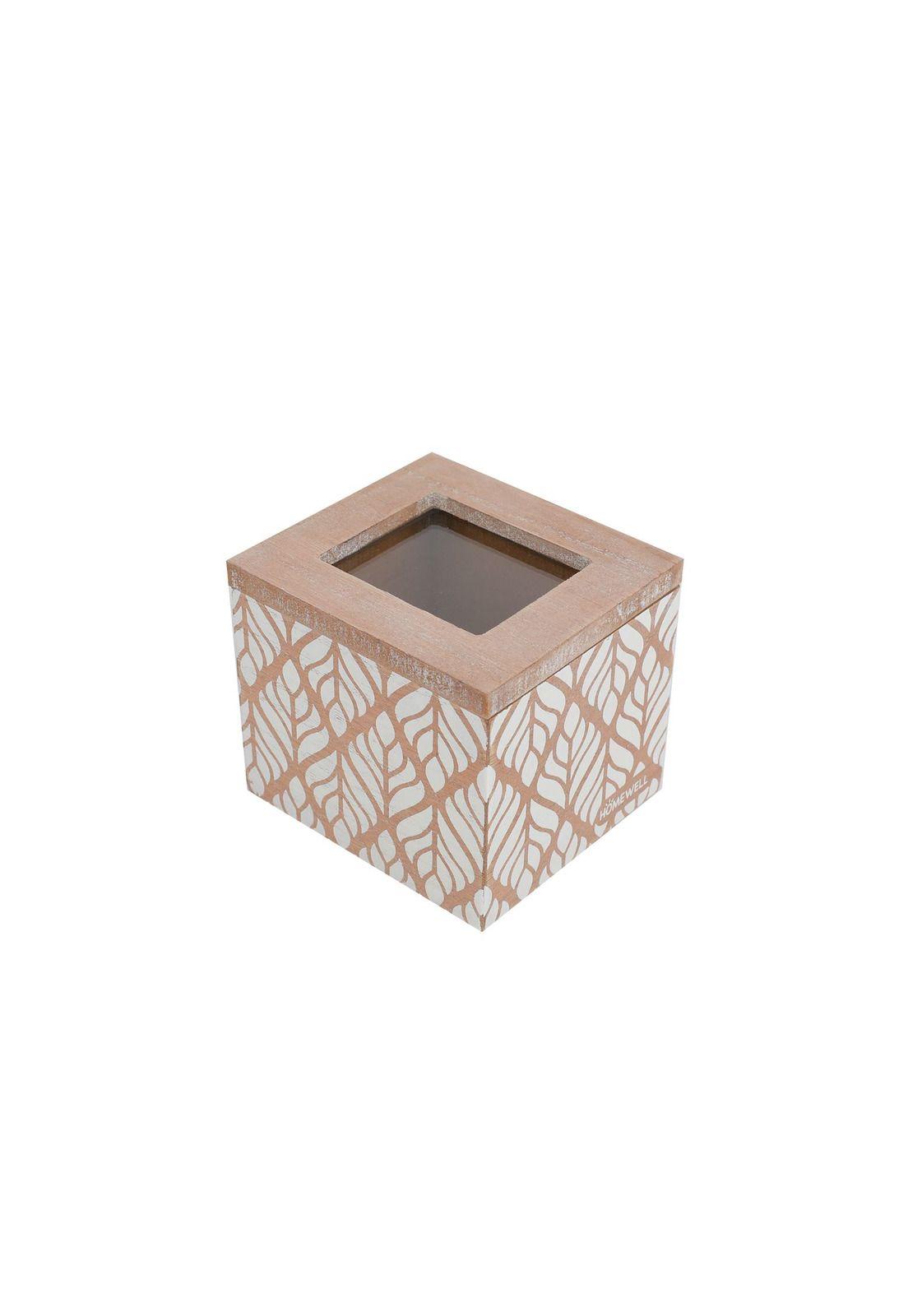 Caja de Té Madera Diseño 9.5x8.5x8.5cm-2