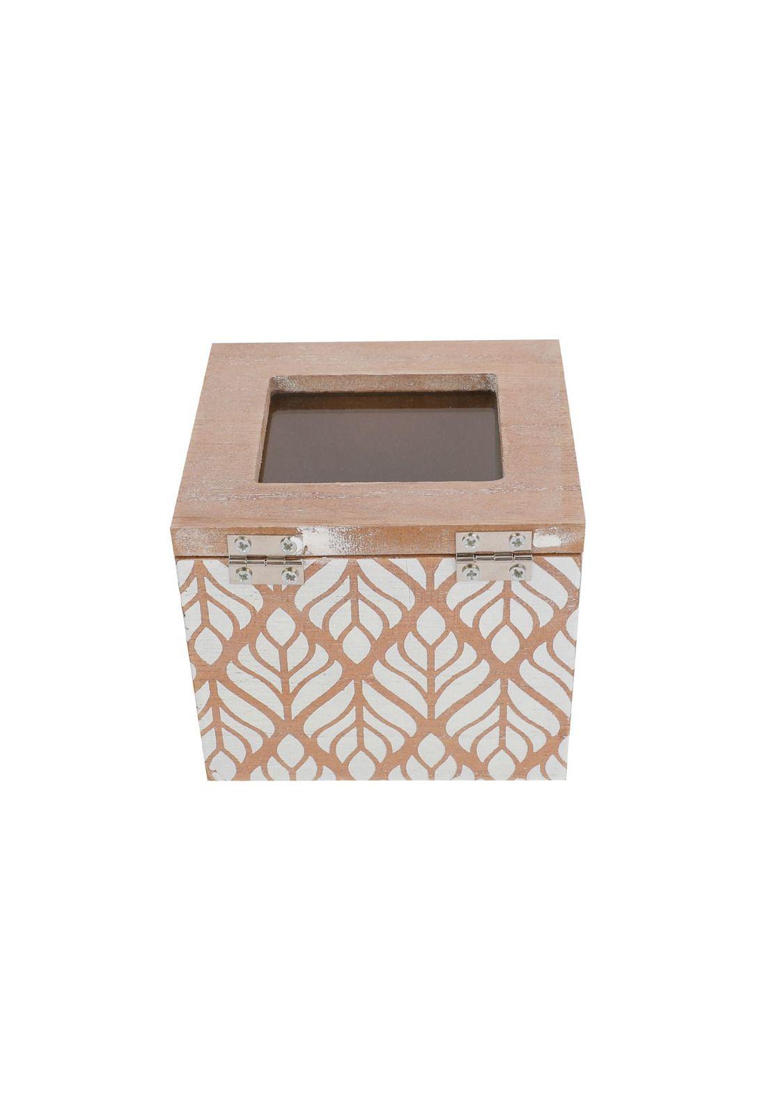 Caja de Té Madera Diseño 9.5x8.5x8.5cm-3