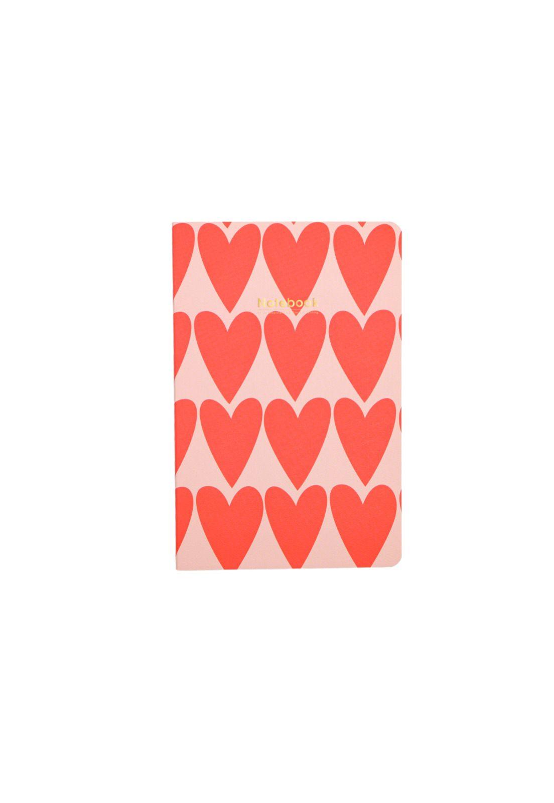 Libreta Rosada Corazones 13.5*20.5 32 Hojas-0