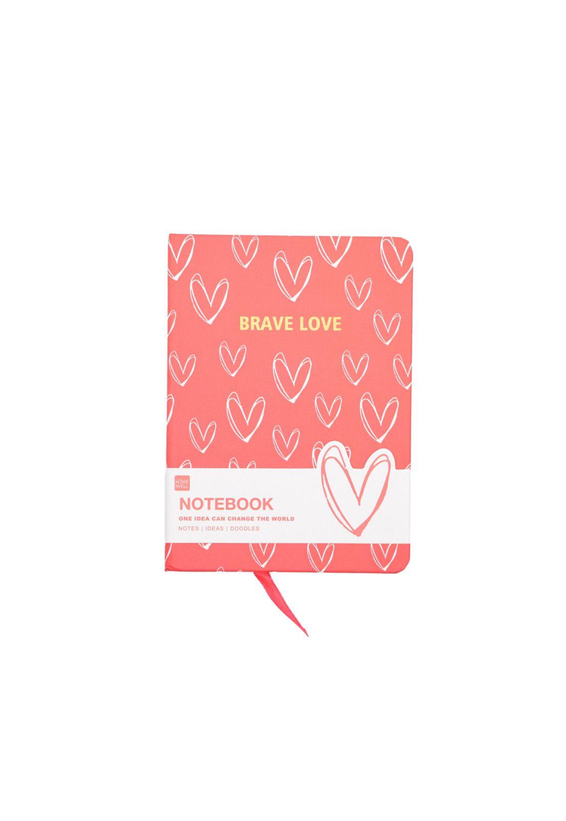 Libreta Roja Diseño Corazones 14.5*10.5 96 Hojas-0