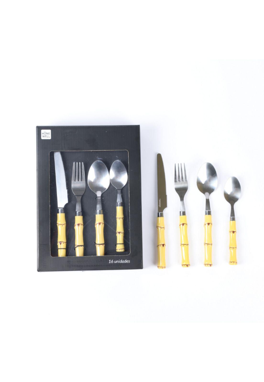 Set Cubiertos Diseño Bambu (16u)-0