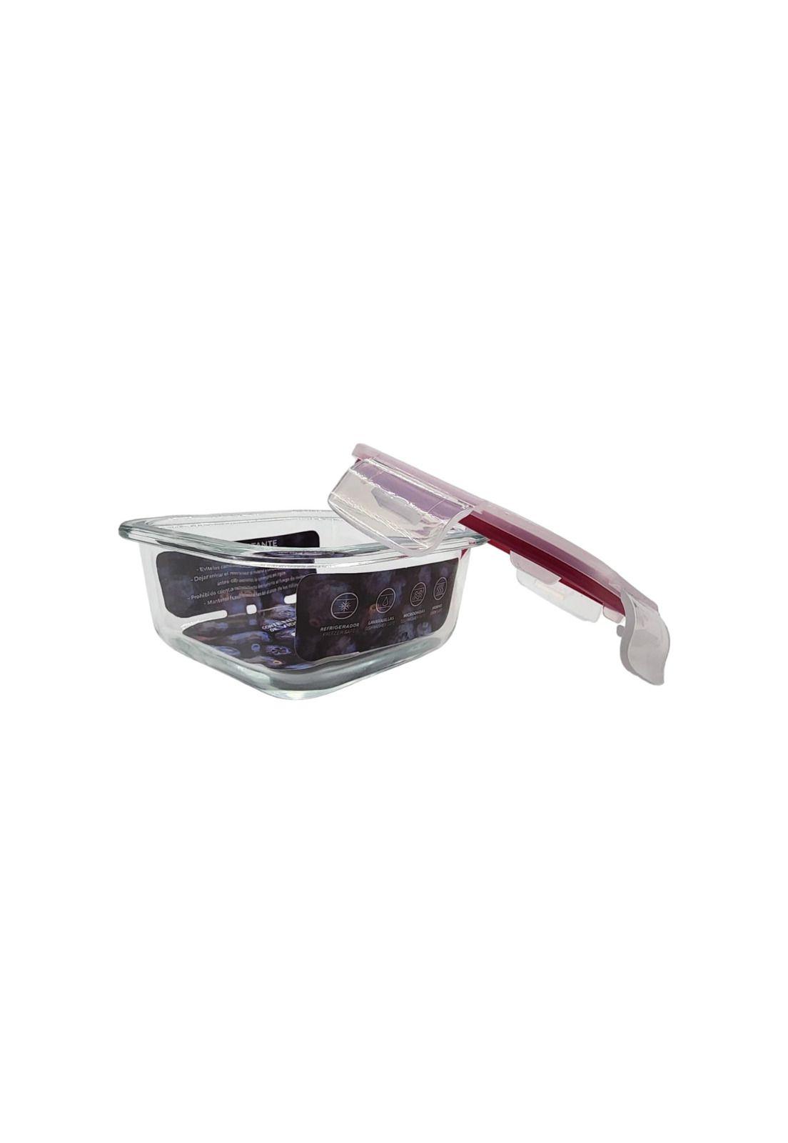 Contenedor Hermetico Vidrio Cuadrado 390ml-3