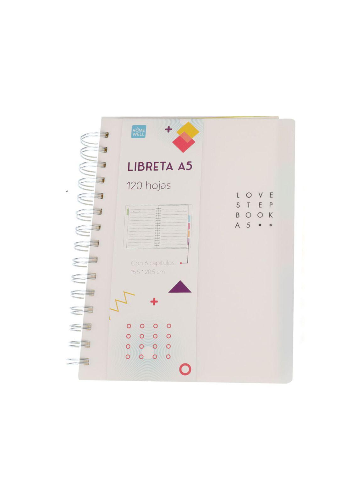 Libreta Blanco 15.5x20.5cm Anillada (120 Hojas)-0