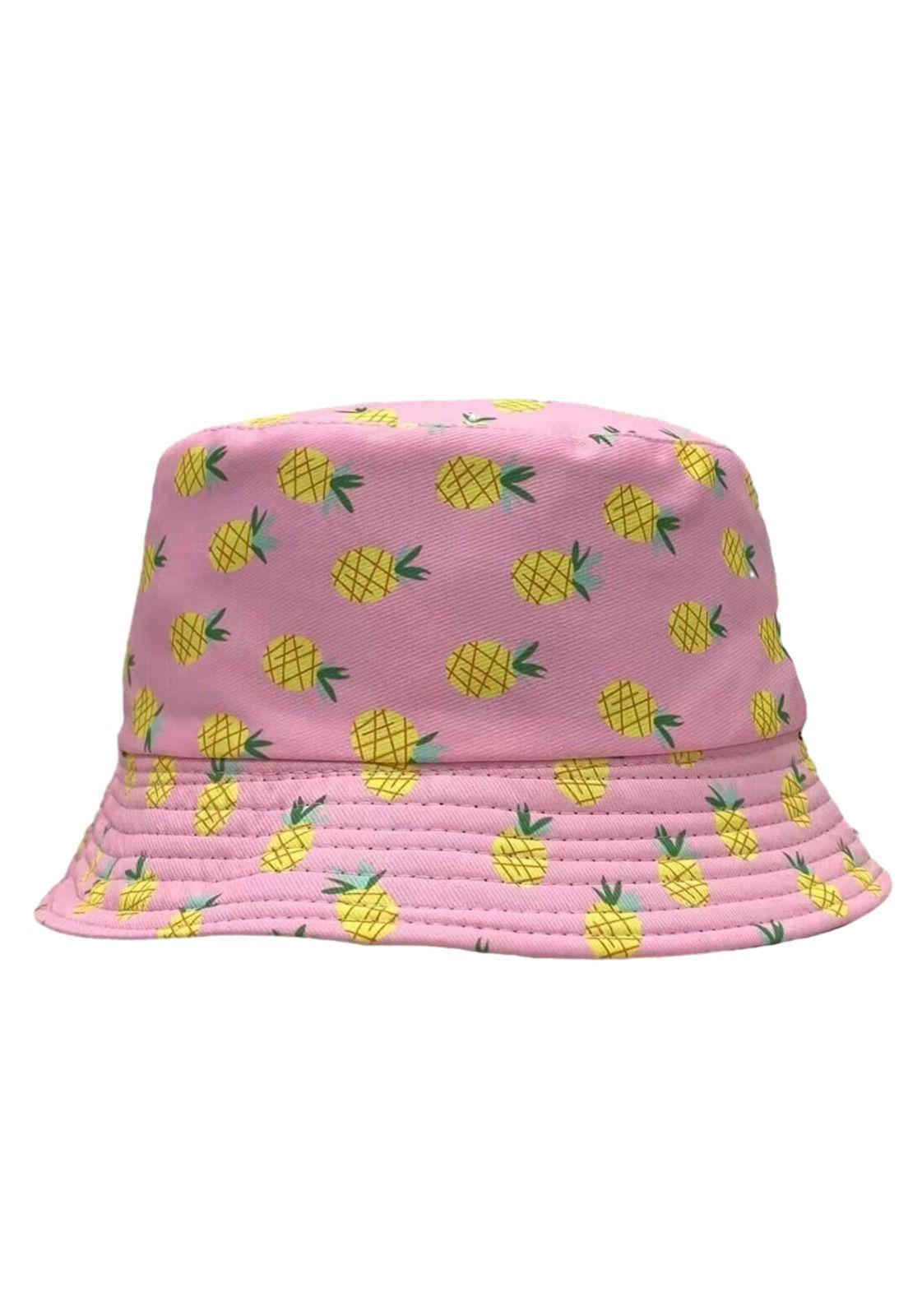 Sombrero Pescador Rosado Diseño Piña 13*18cm-0