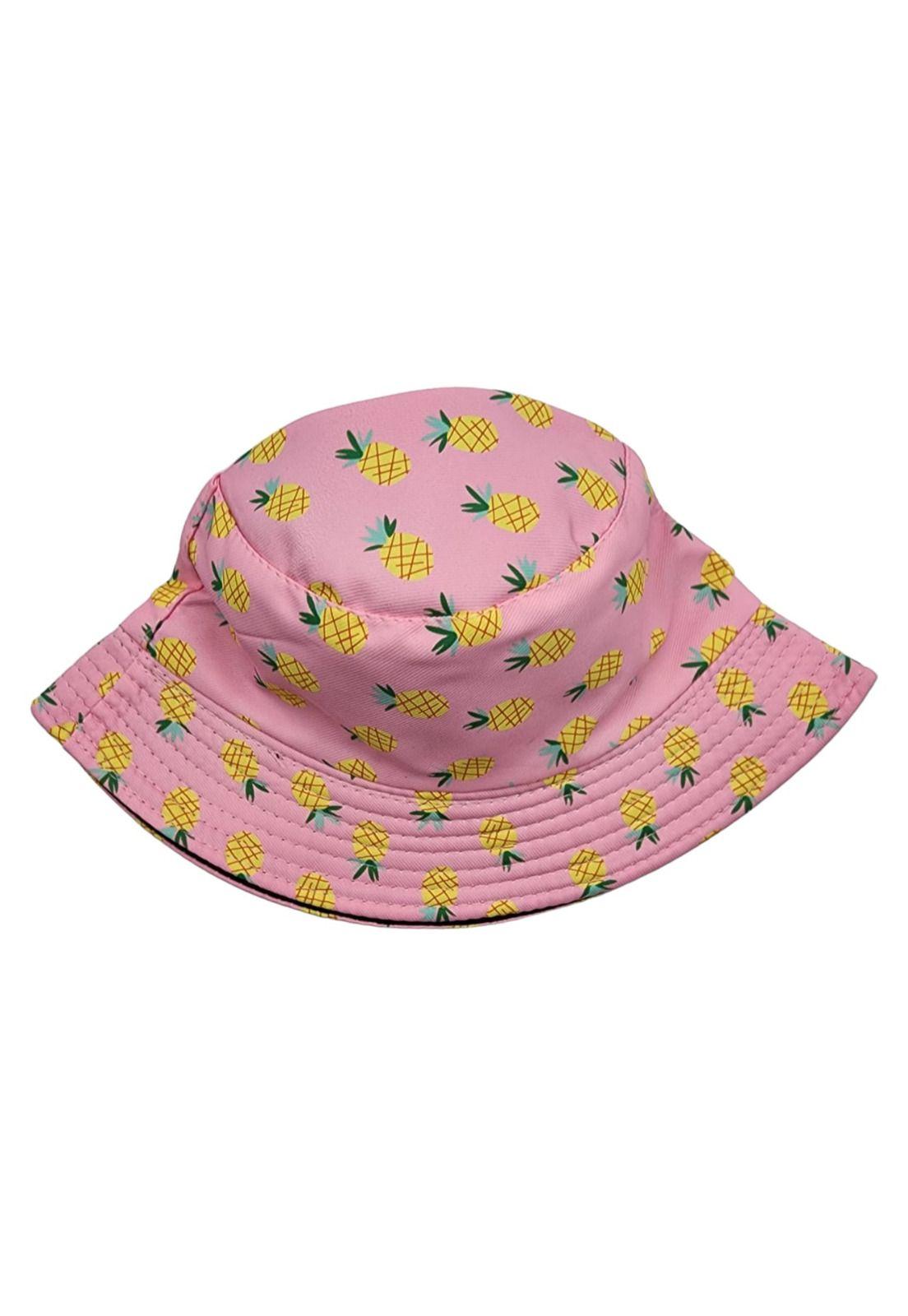 Sombrero Pescador Rosado Diseño Piña 13*18cm-1