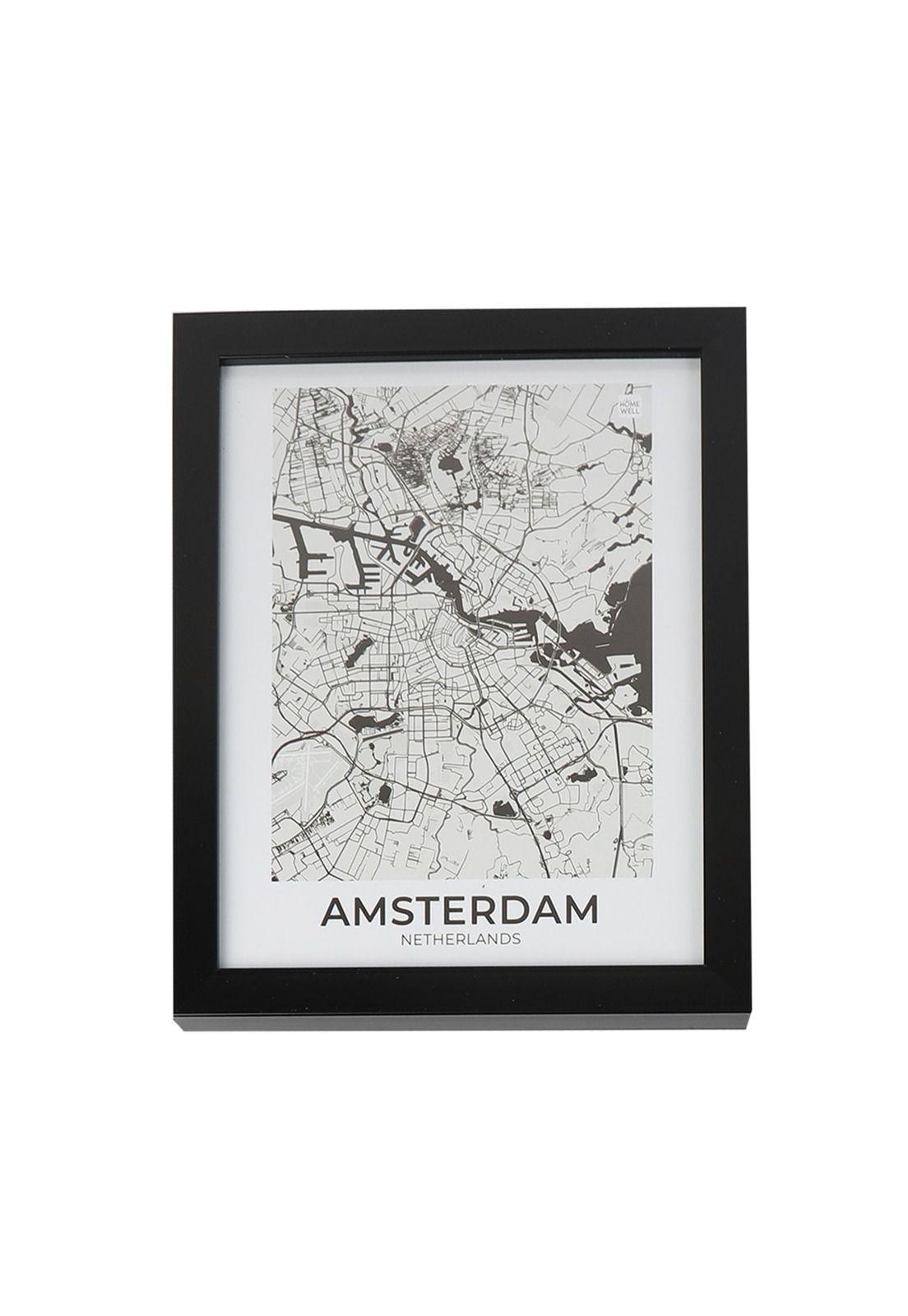 Marco Mapa de Ámsterdam Holanda 28x23x2cm -0