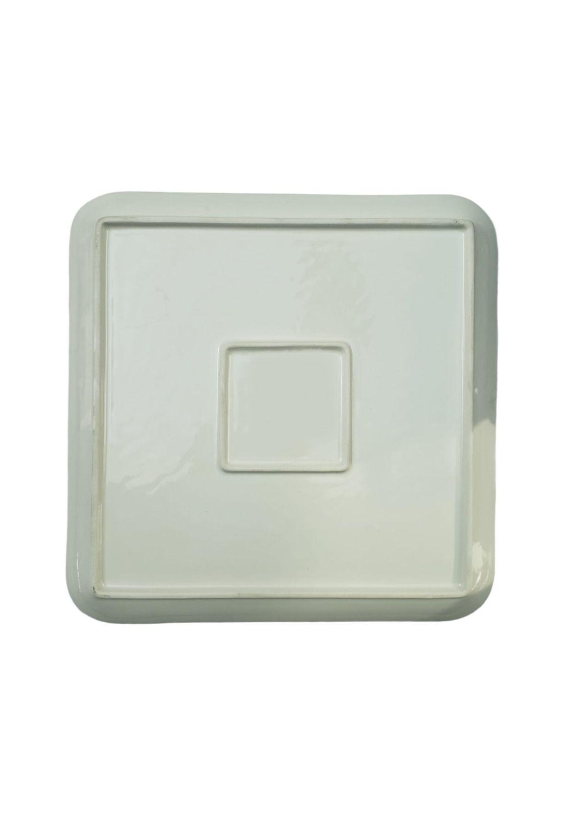 Plato Loza Cuadrado Naranja 26x2cm-5