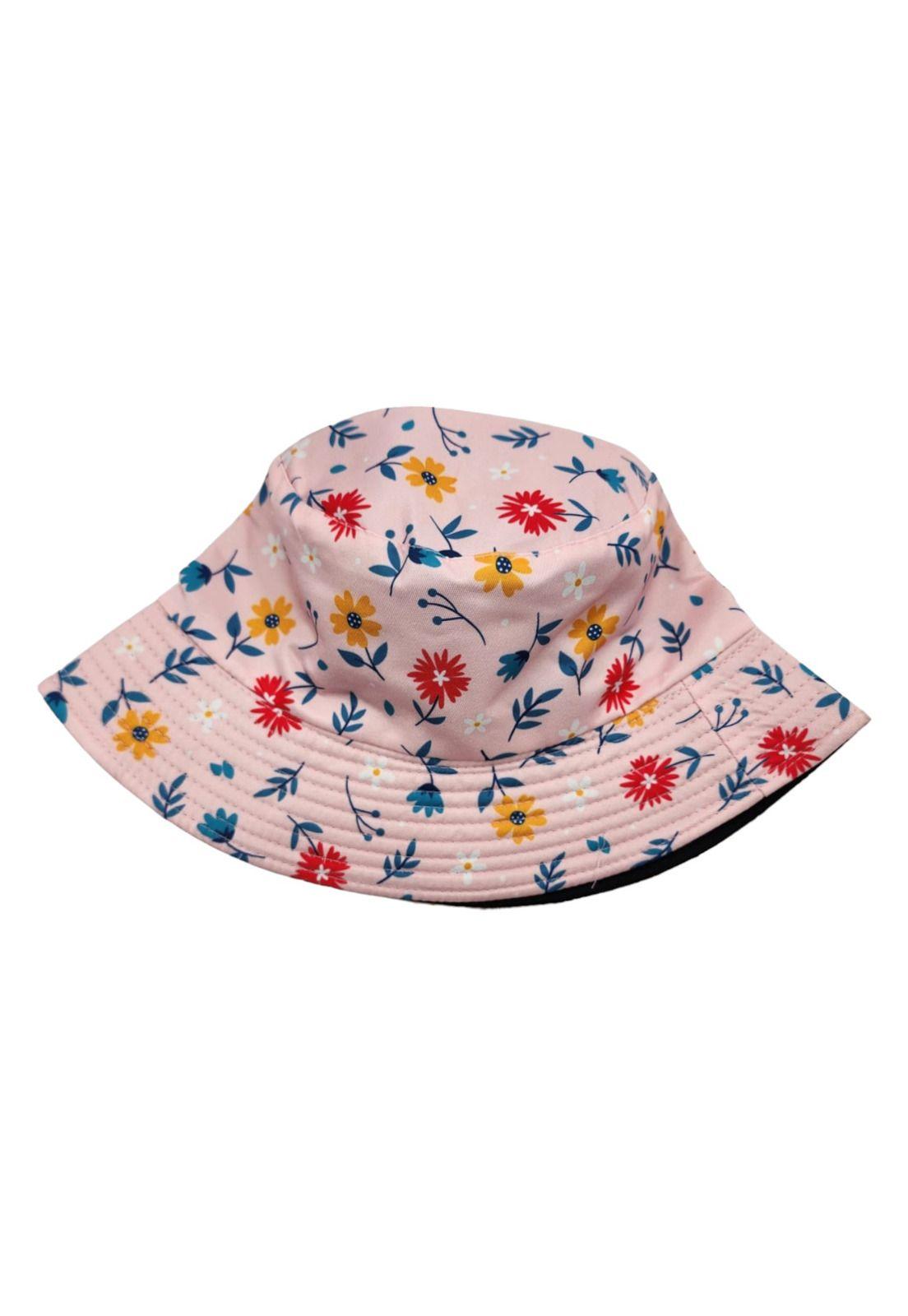 Sombrero Pescador Rosado Diseño Flores 16*18cm-1