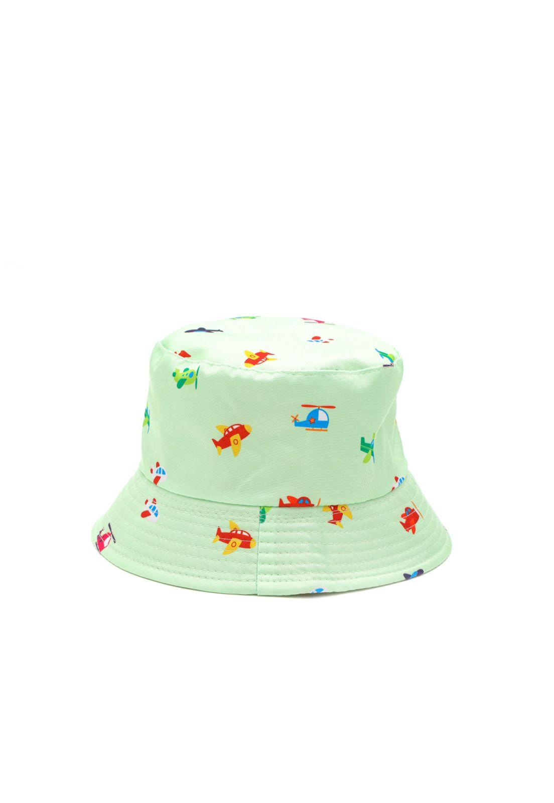 Sombrero Pescador Verde Diseño Aviones 14*17cm-0