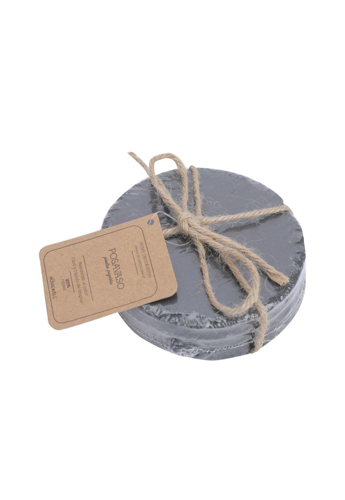 Set Posavasos Piedra Pizarra Redondo (4u)-0
