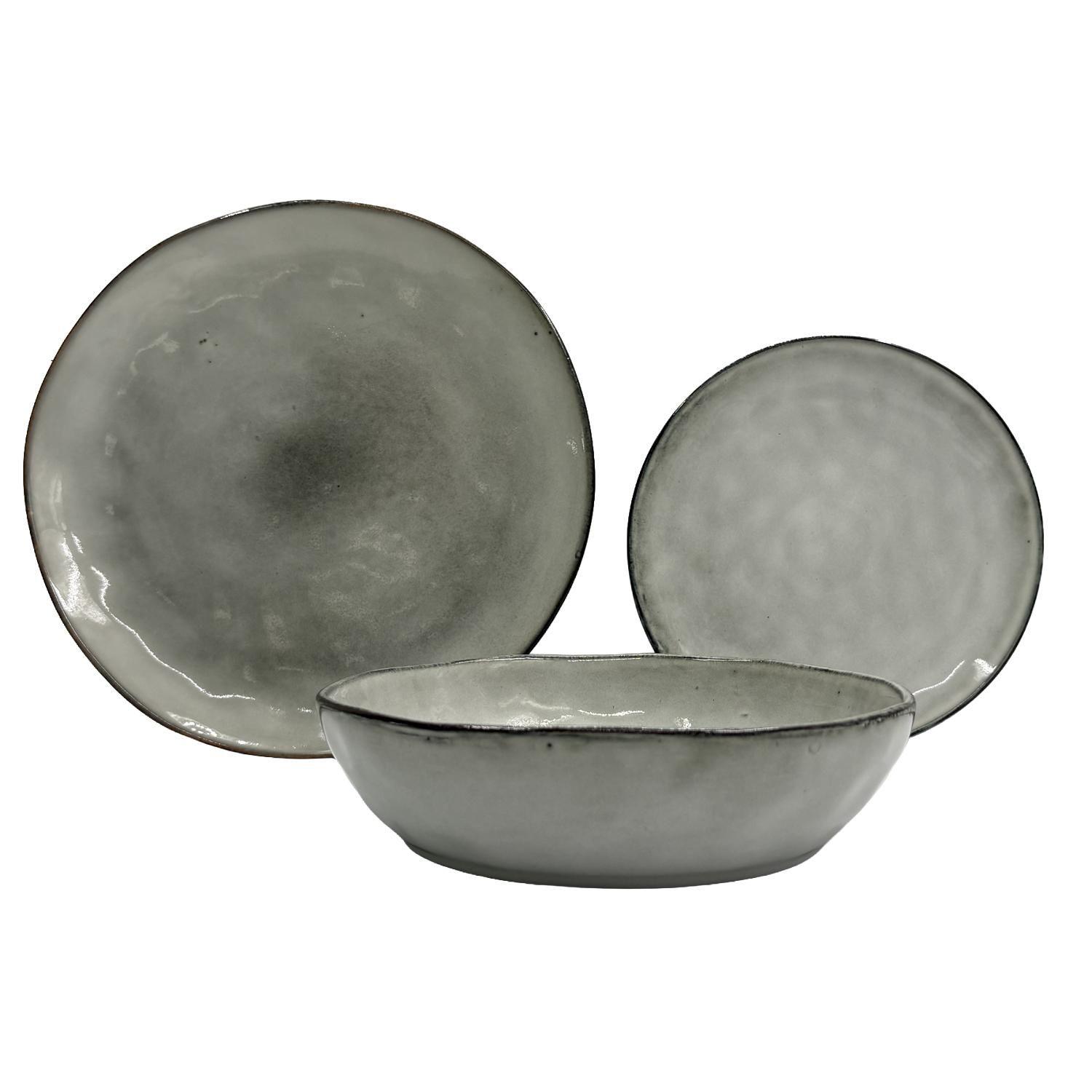 Vajilla Loza Smoke Grey Set *6-2