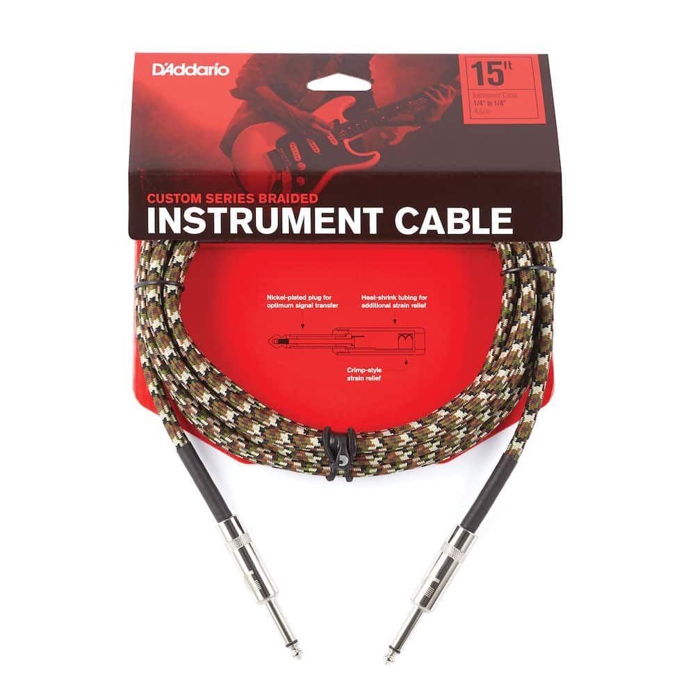 Cable Instrumento Trenzado Camuflaje 4.5 Mts PW-BG-15CF - Daddario-0