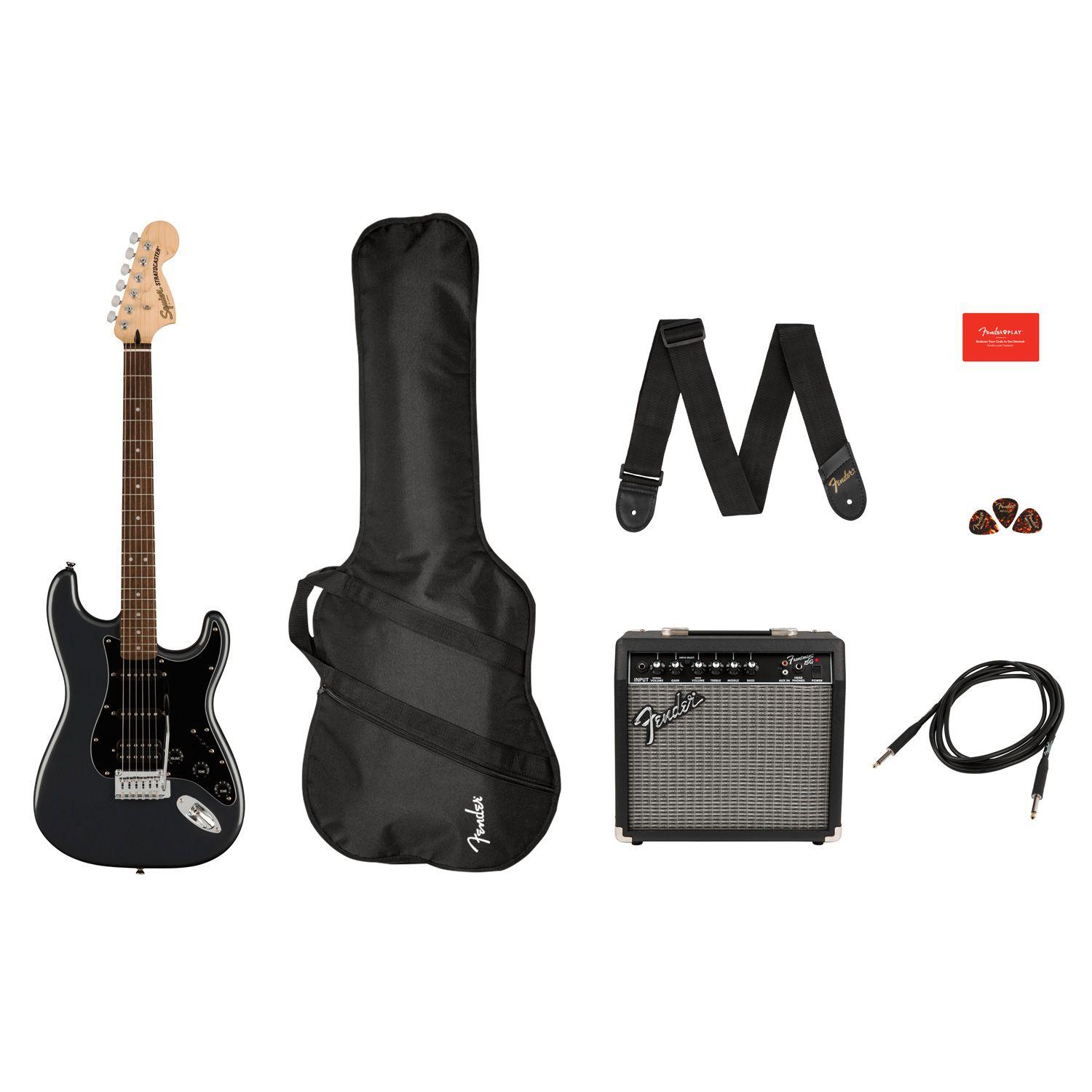Pack Guitarra Eléctrica Stratocaster Affinity HSS Charcoal Frost Metallic - Squier-2