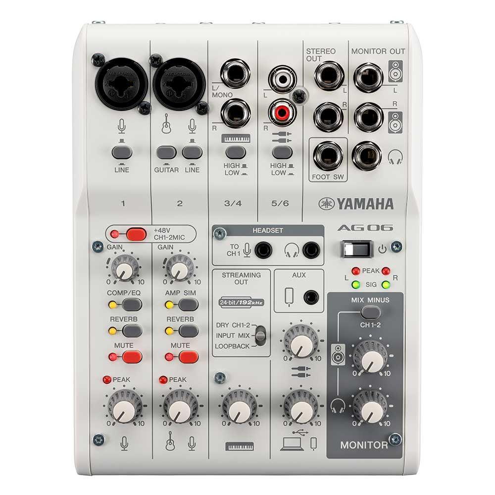 Mezclador para transmisión 6 canales AG06MK2 White - Yamaha-1