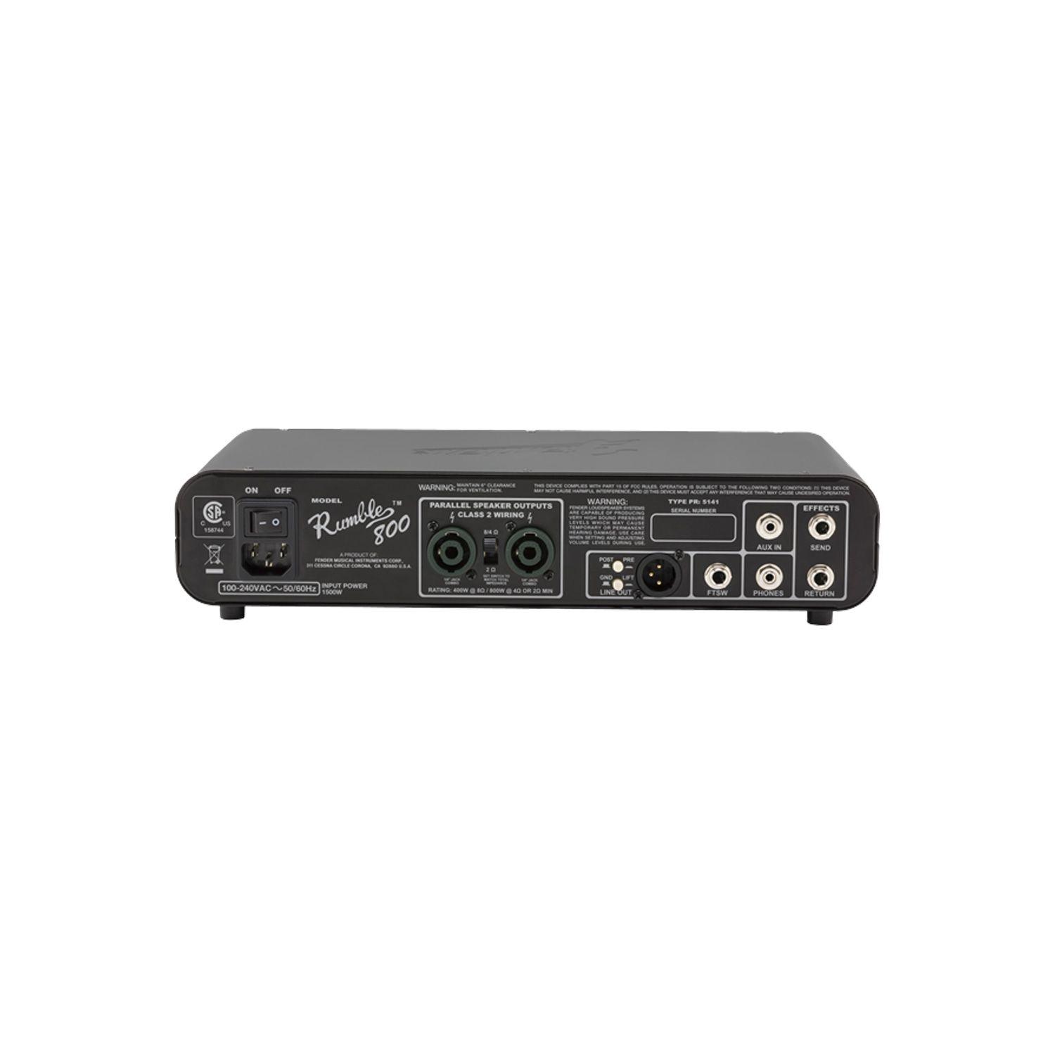 Cabezal para bajo eléctrico Rumble 800HD 800W - Fender-2