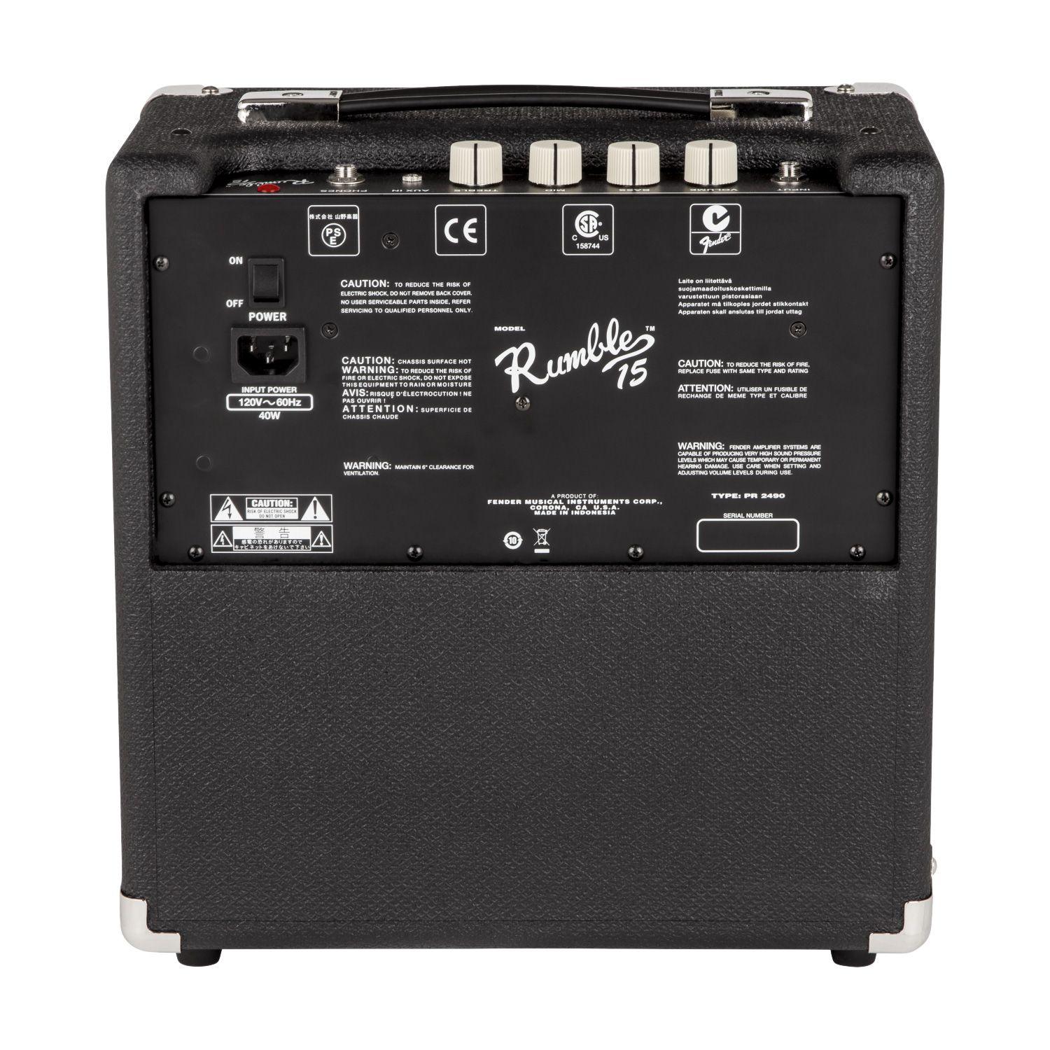 Amplificador de Bajo eléctrico Rumble 15W - Fender-3